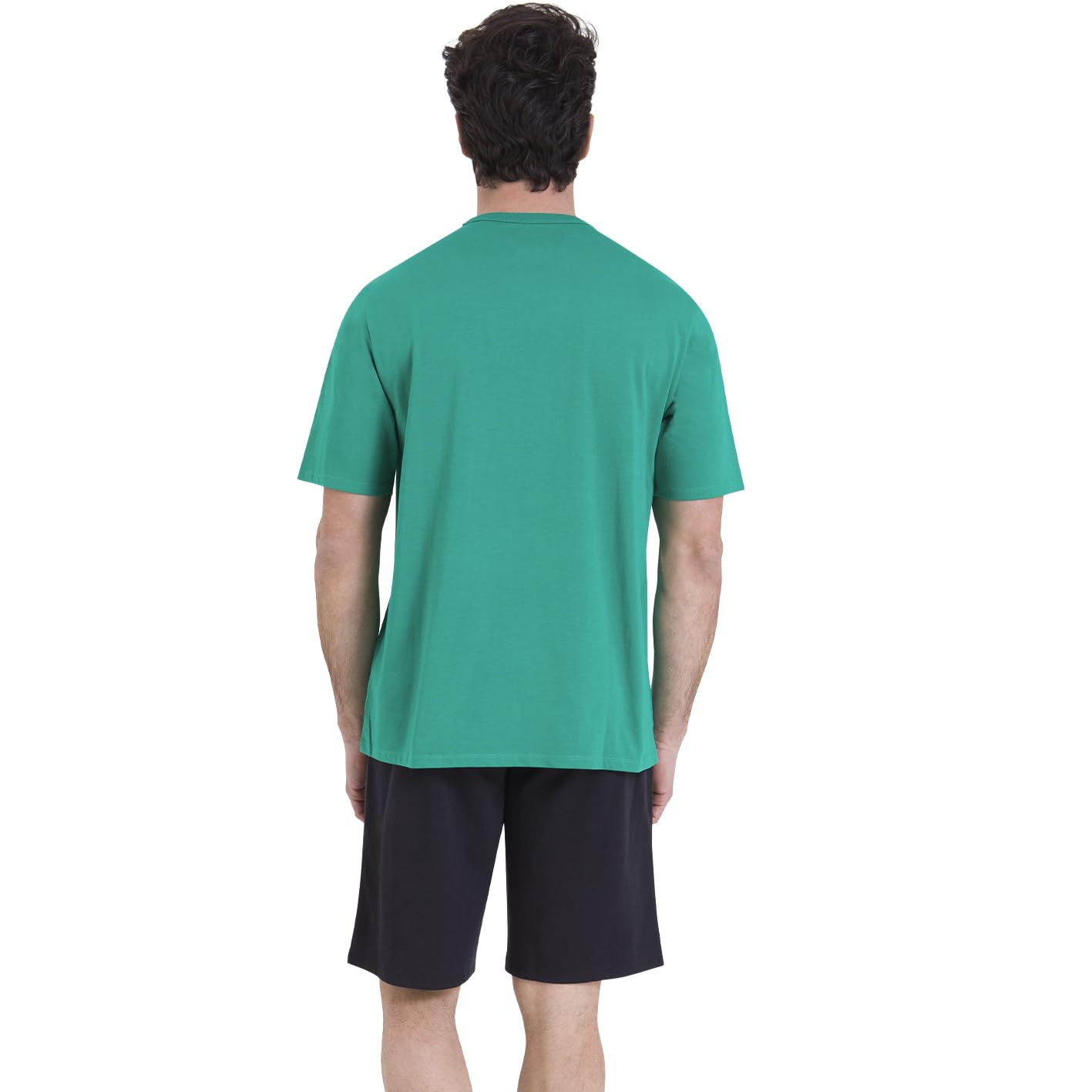 athena-ecopack-ensemble-pyjama-court-coton-vert-noir image 3