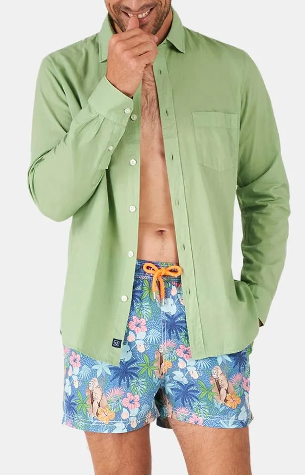 arthur-plage-chemise-voile-coton-homme-green image 1