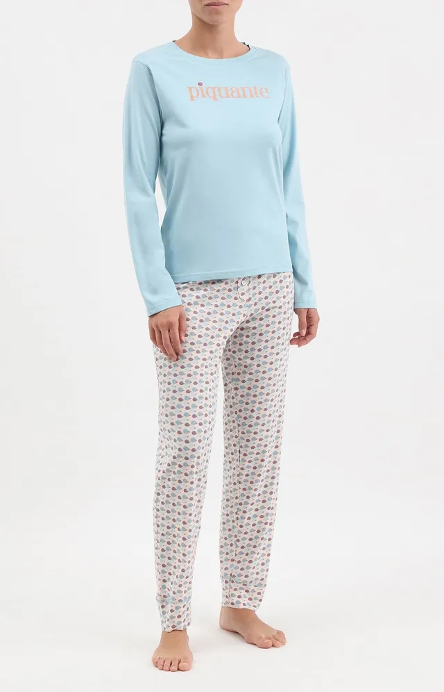 arthur-bob-piquante-pyjama-coton-rose-manches-longues image 1