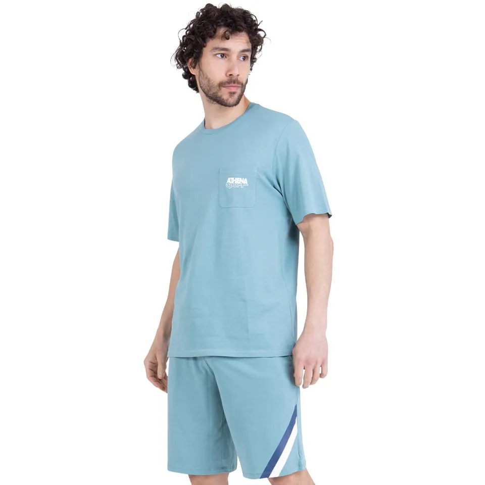 athena-easy-coton-pyjama-court-homme-sportswear-taille-l image 1