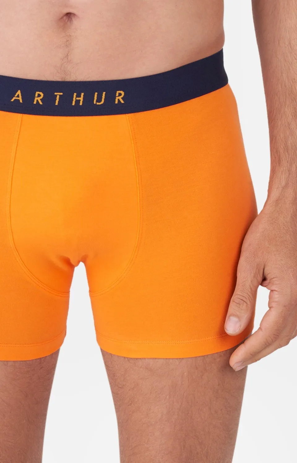arthur-bob-boxer-coton-bio-orange-homme-classique image 1