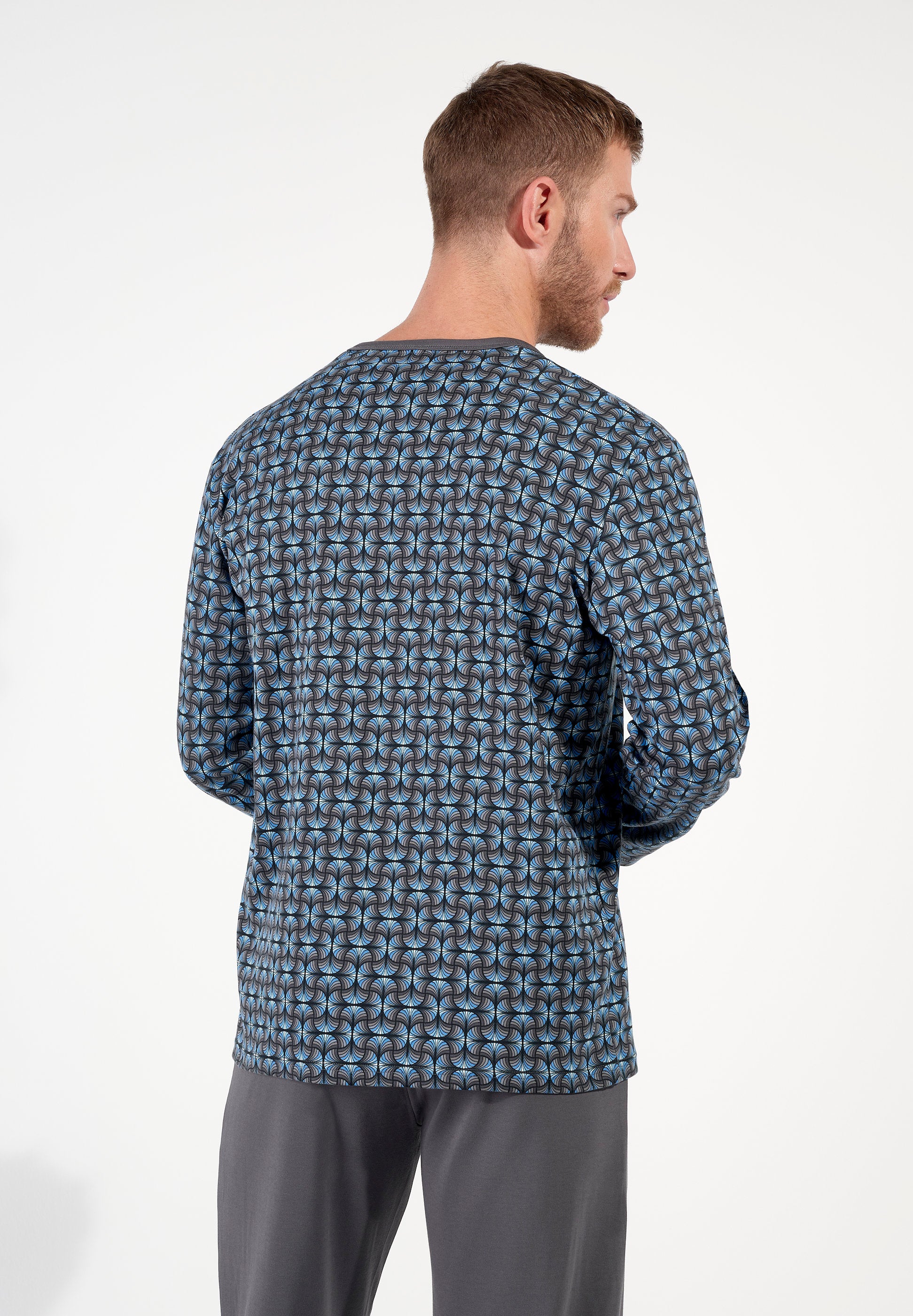 hom-aloys-pyjama-homme-long-gris-motif-coton-interlock-taille-m image 3