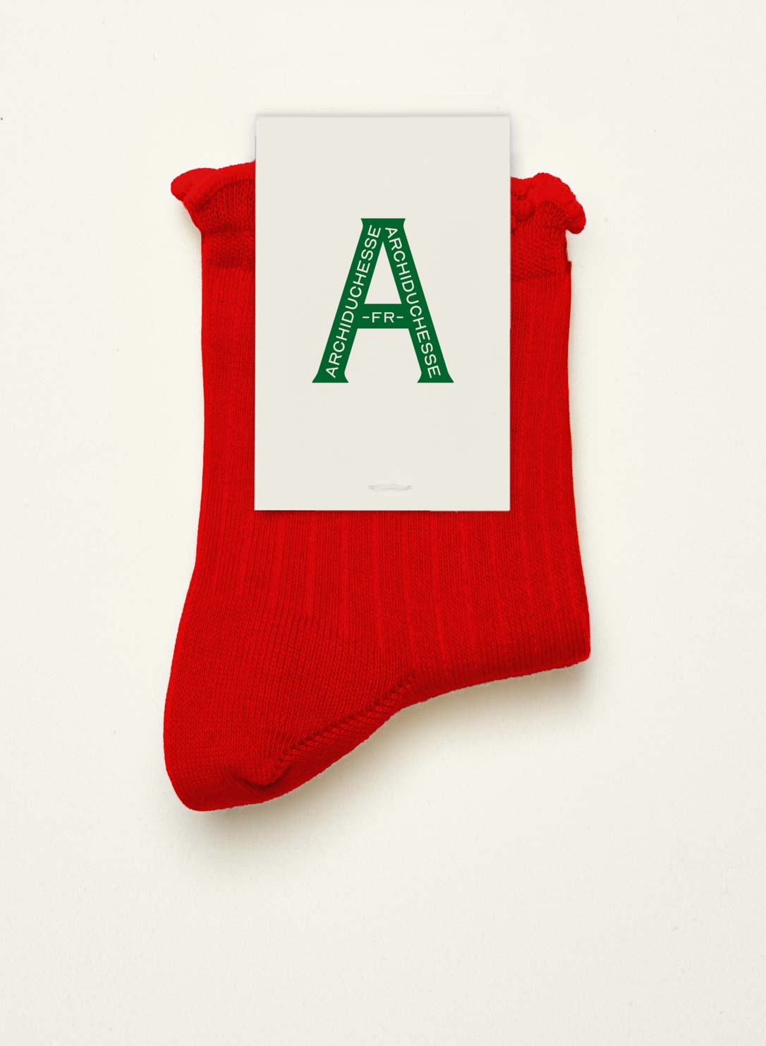 archiduchesse-fantaisie-collerettes-rouge-chaussettes-courtes-coton image 3