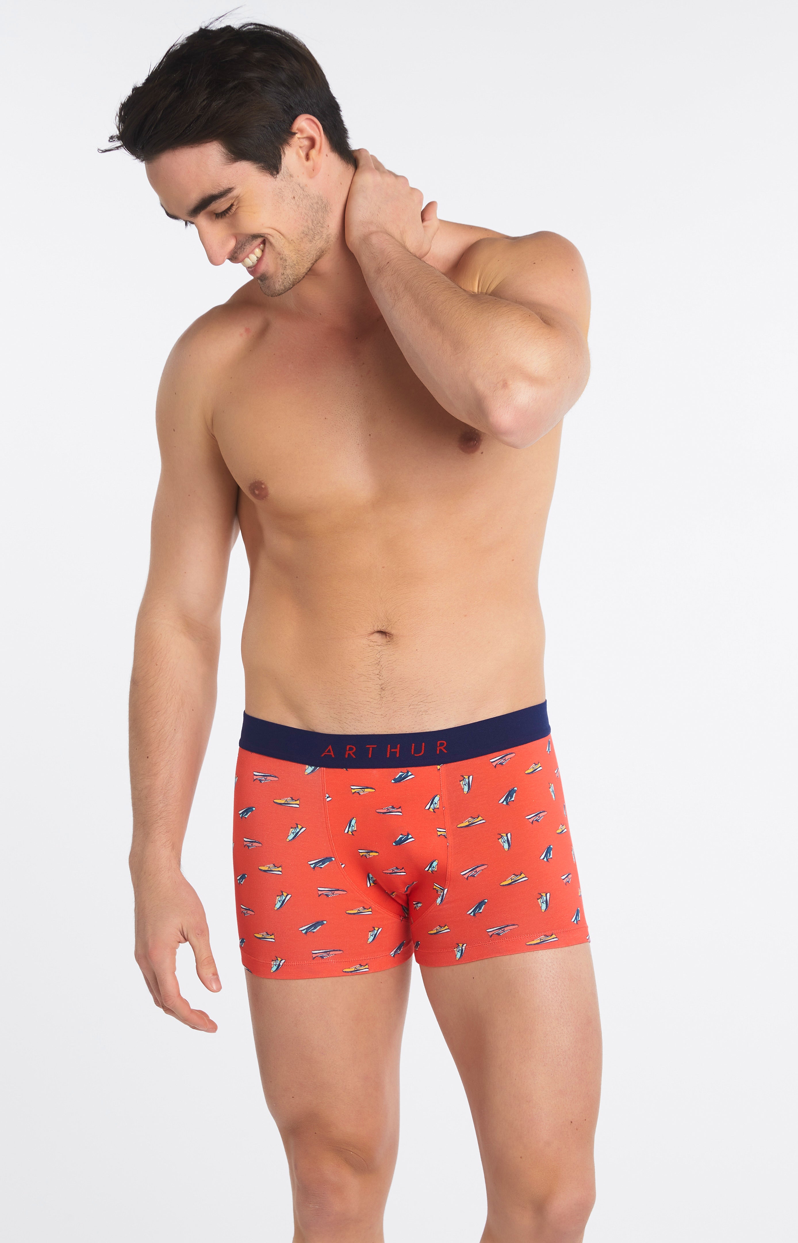 arthur-bob-sneakers-boxer-homme-rouge-coton-bio image 2