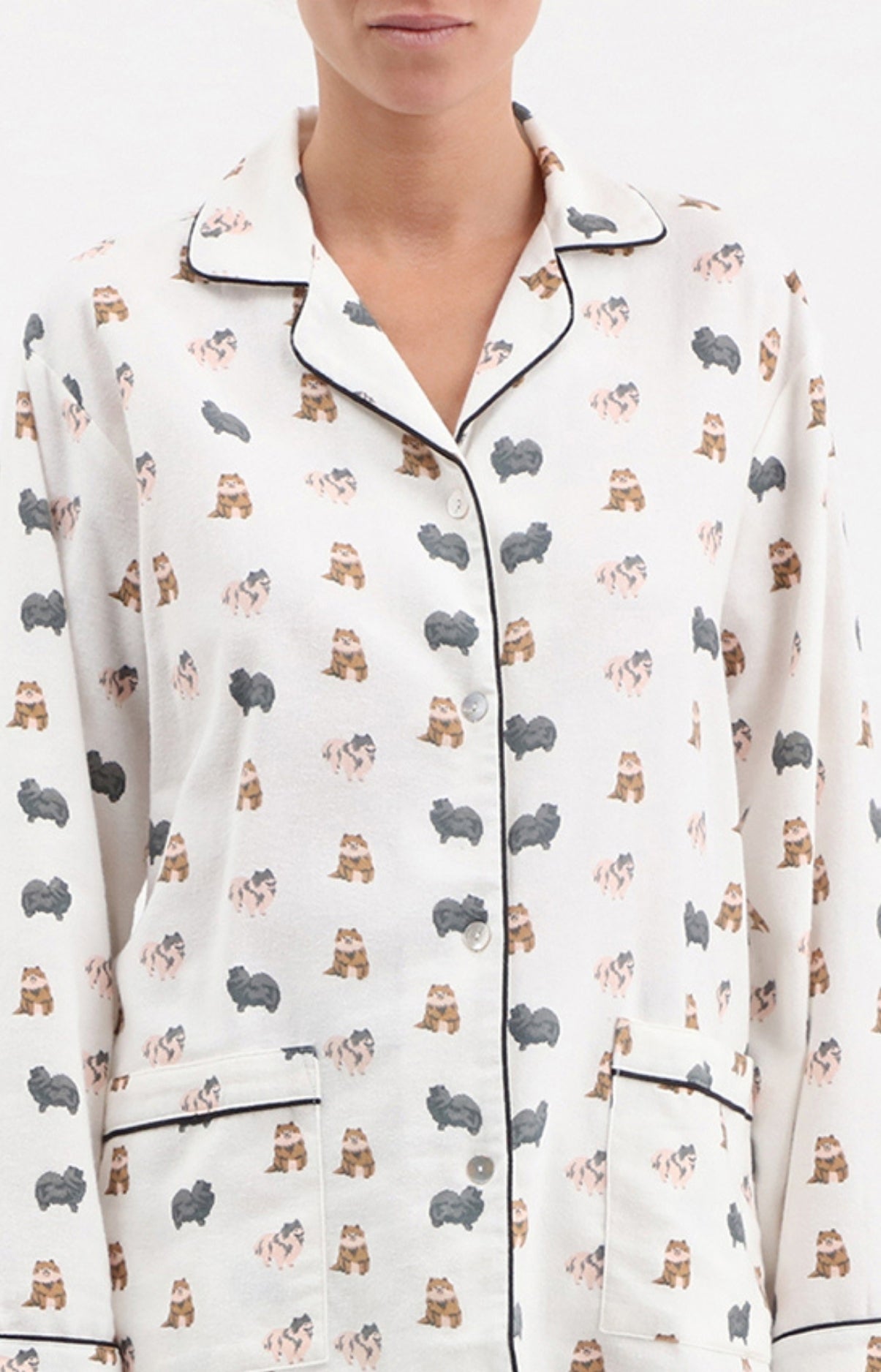 arthur-spitz-pyjama-femme-coton-ivoire-boutonn image 2