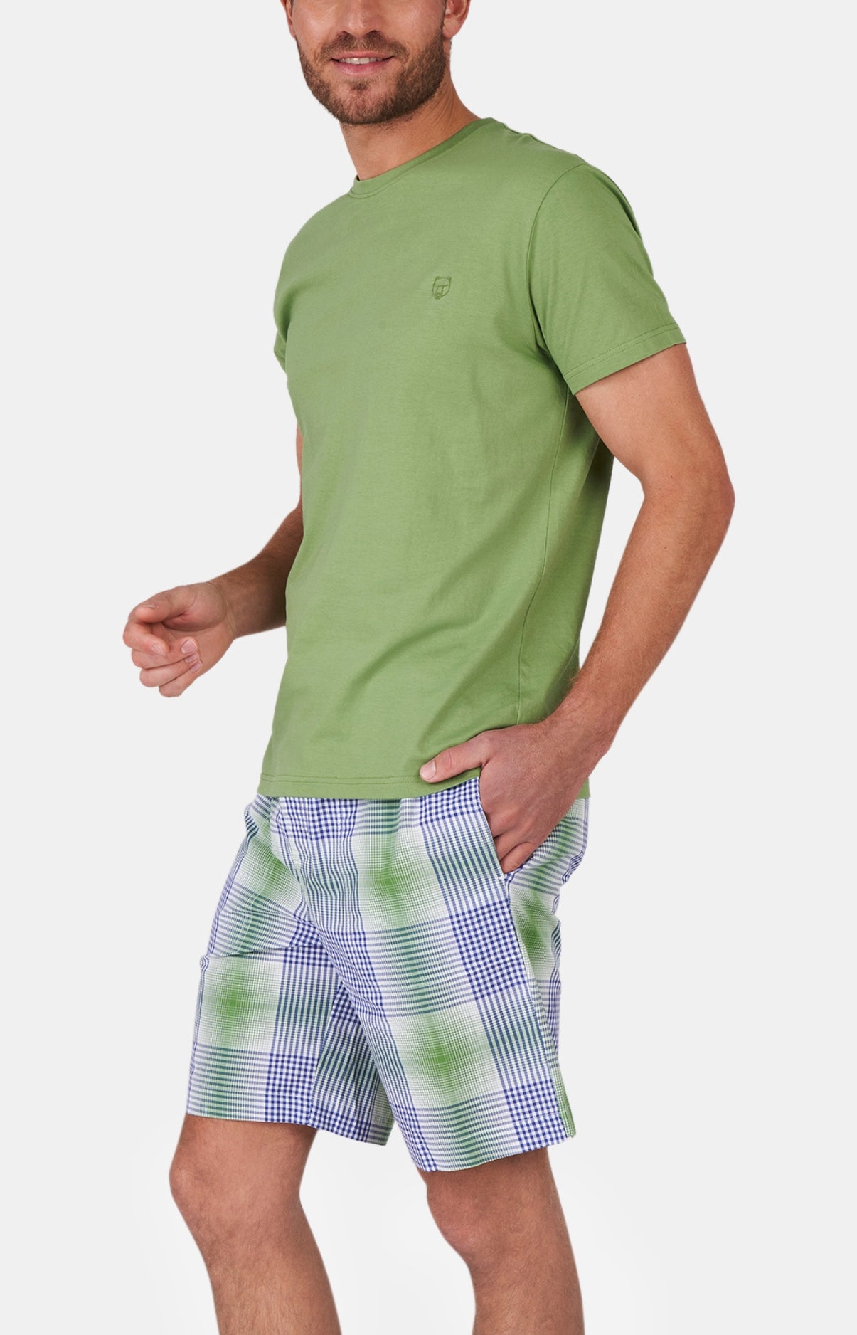 arthur-bob-short-rayures-coton-vert image 2