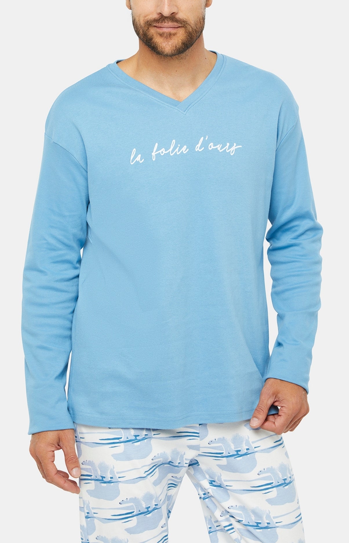 arthur-bob-la-folie-d-ours-pyjama-homme-ivoire-jersey image 2