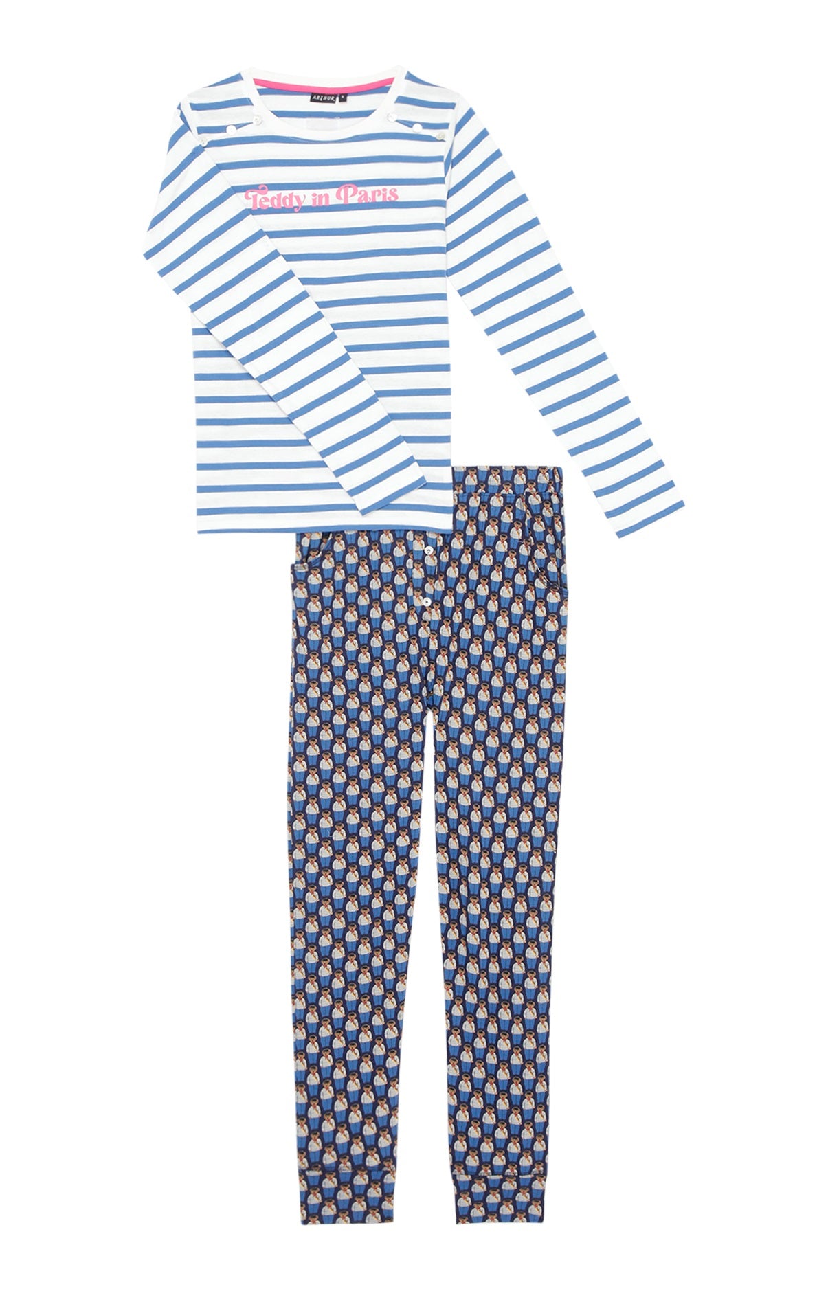 arthur-bob-teddy-in-paris-pyjama-marine-coton-bio image 3