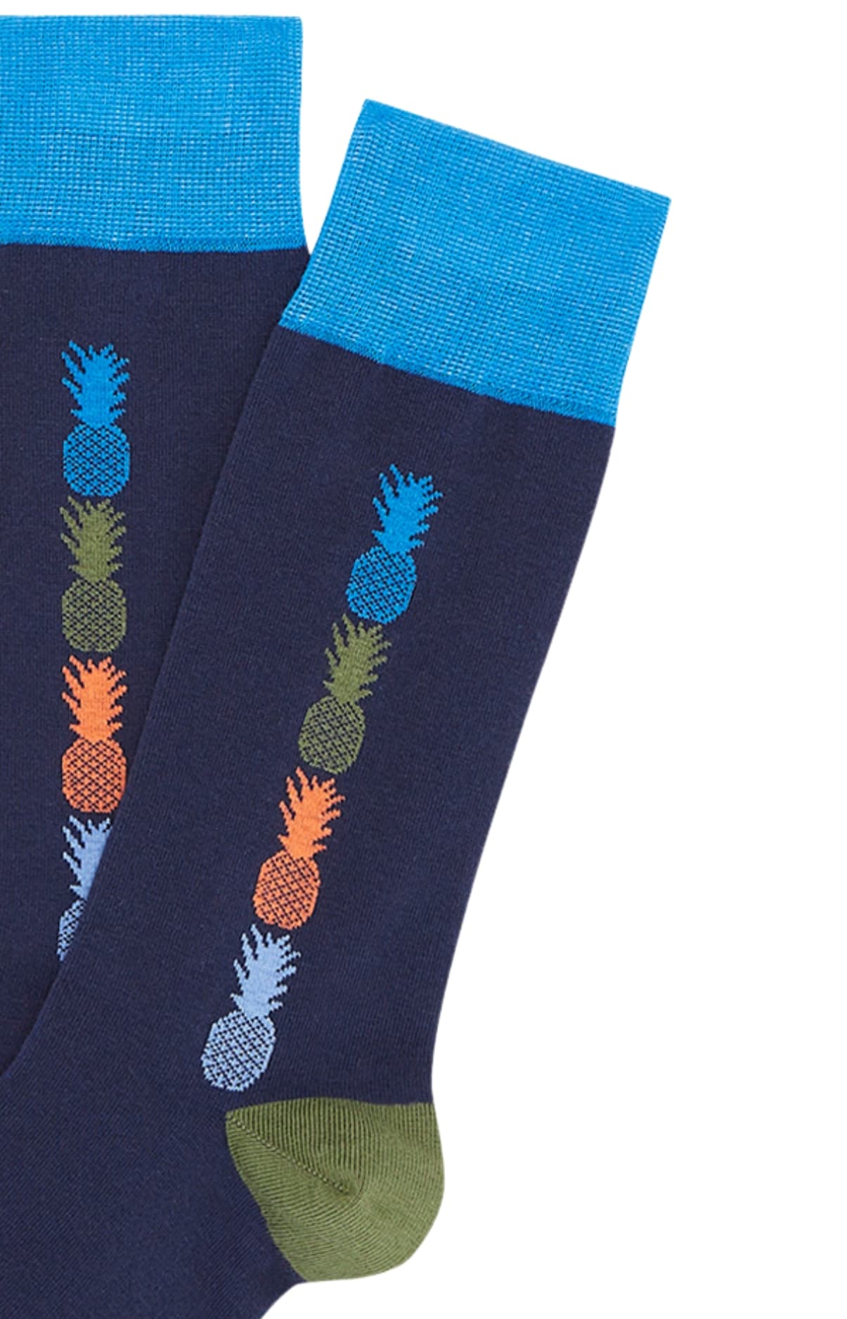 arthur-bob-chaussettes-ananas-marine-40-46-coton-bio image 2