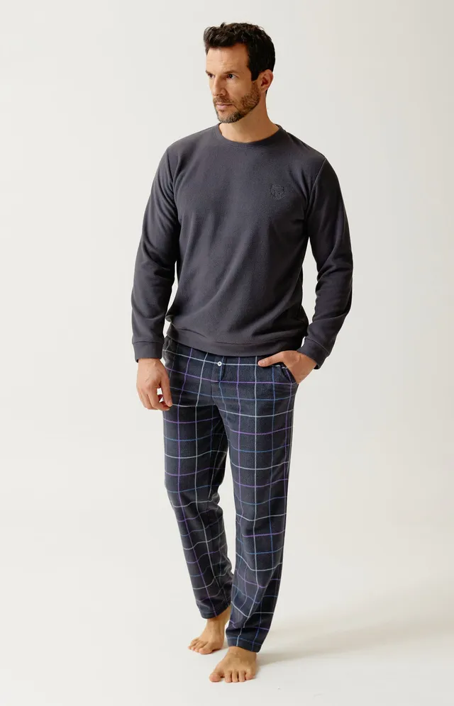 arthur-bob-carol-pyjama-polaire-homme-ebony-carreaux image 1