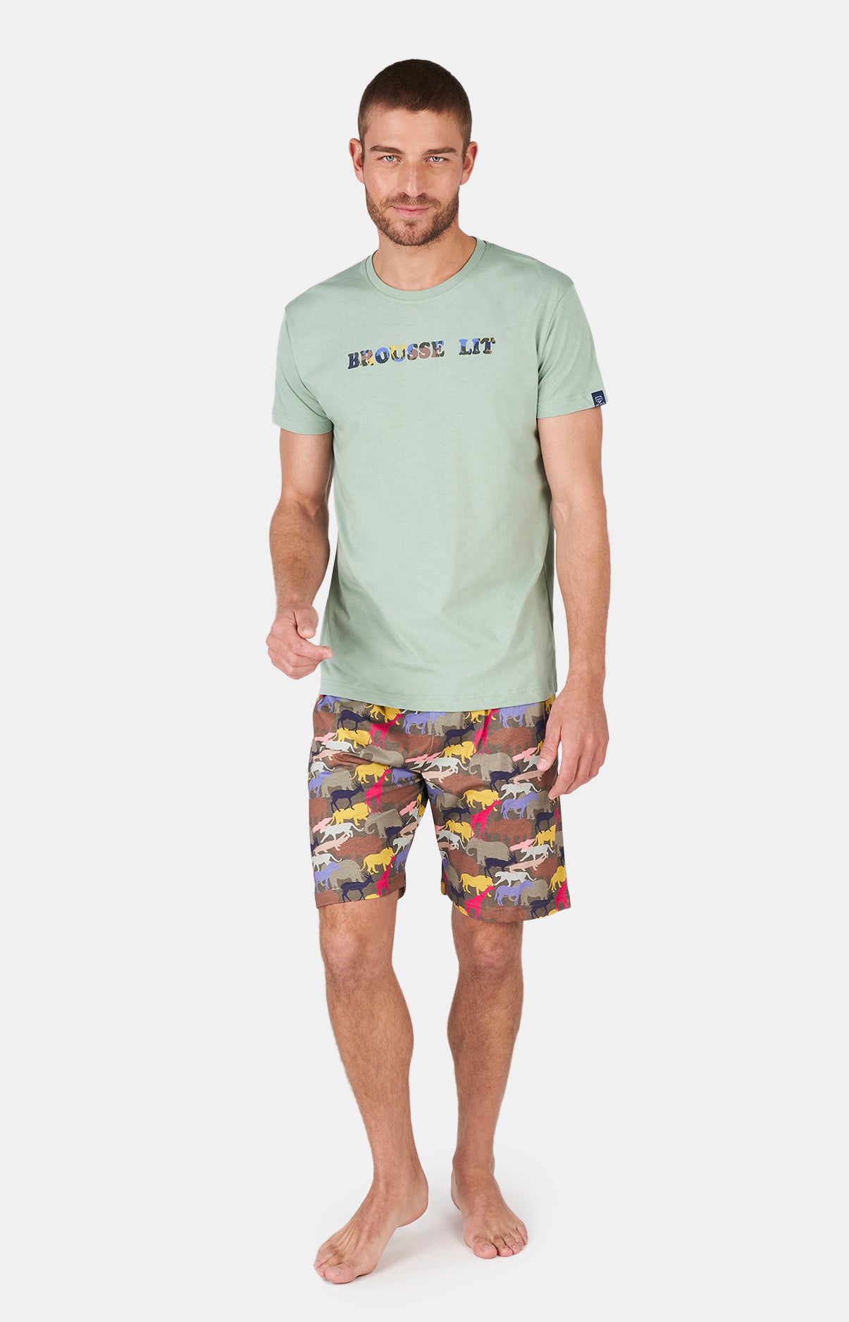arthur-bob-brousse-lit-pyjashort-homme-coton-bio-multicolore image 1
