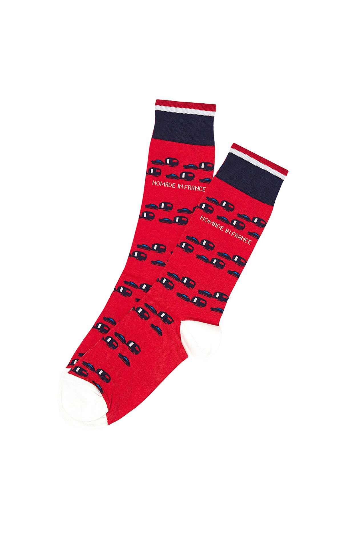 arthur-bob-nomade-in-france-chaussettes-rouge-40-46-coton image 1