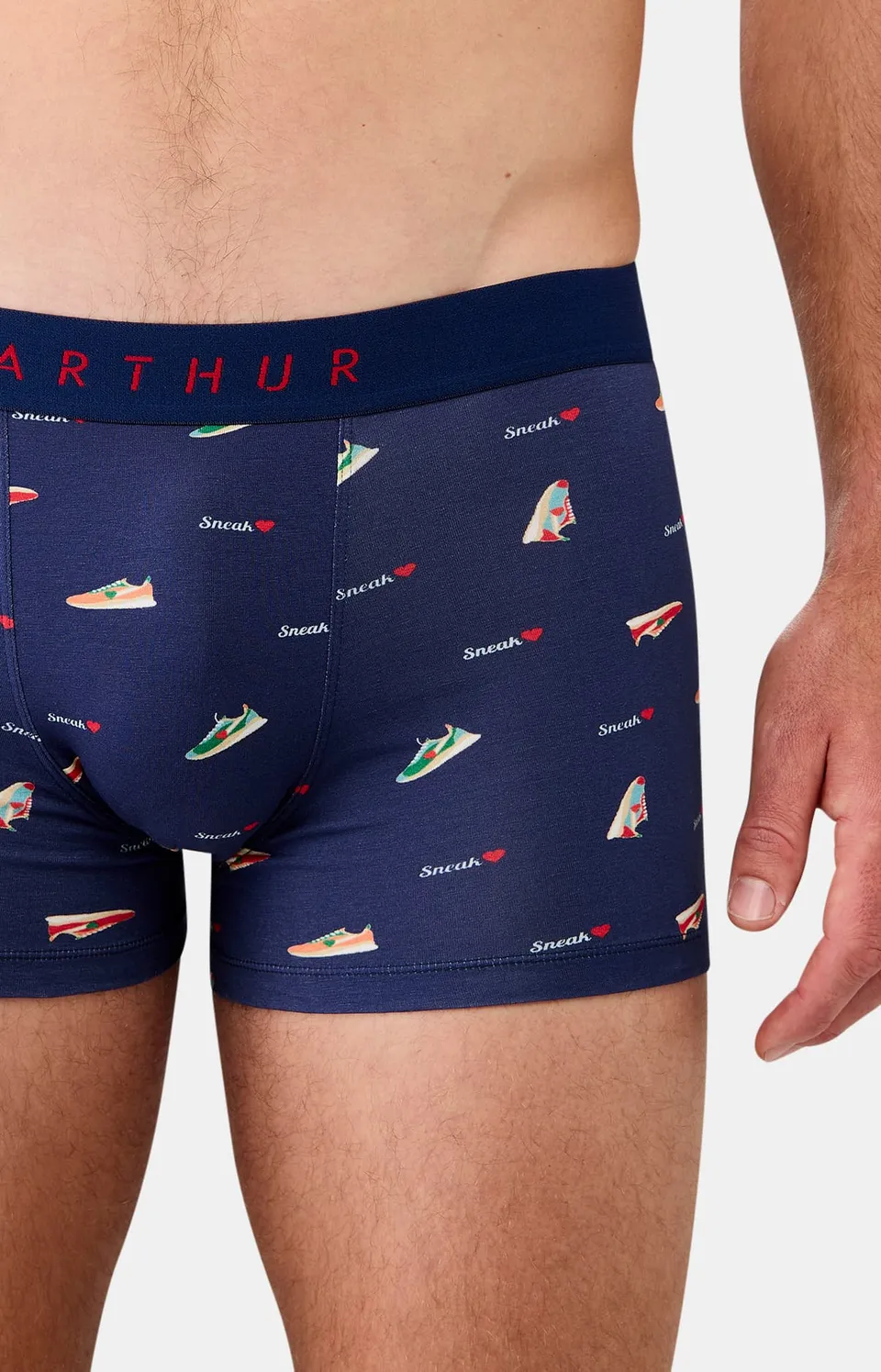 arthur-sneakers-boxer-homme-marine-taille-l-coton-bio image 1