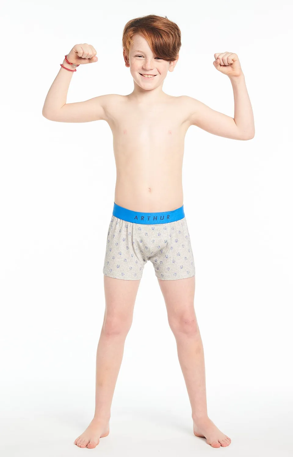 arthur-bob-logo-boxer-enfant-gris-6-8-coton-bio image 1