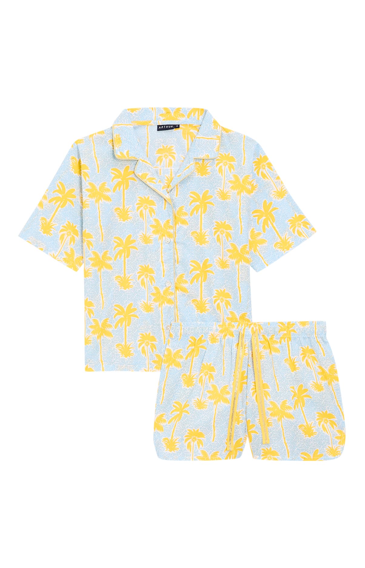 arthur-bob-pyjashort-palmier-pyjama-femme-jaune-bio image 3