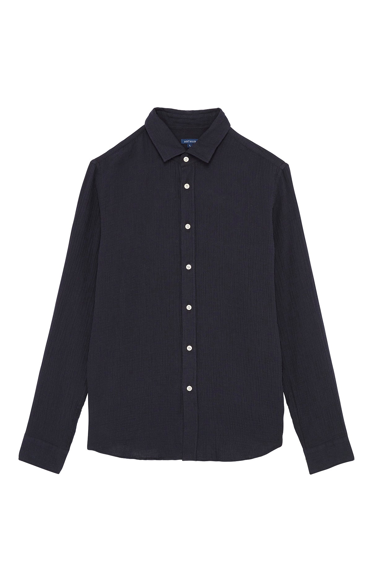 arthur-bob-chemise-gaze-coton-marine-manches-longues image 3