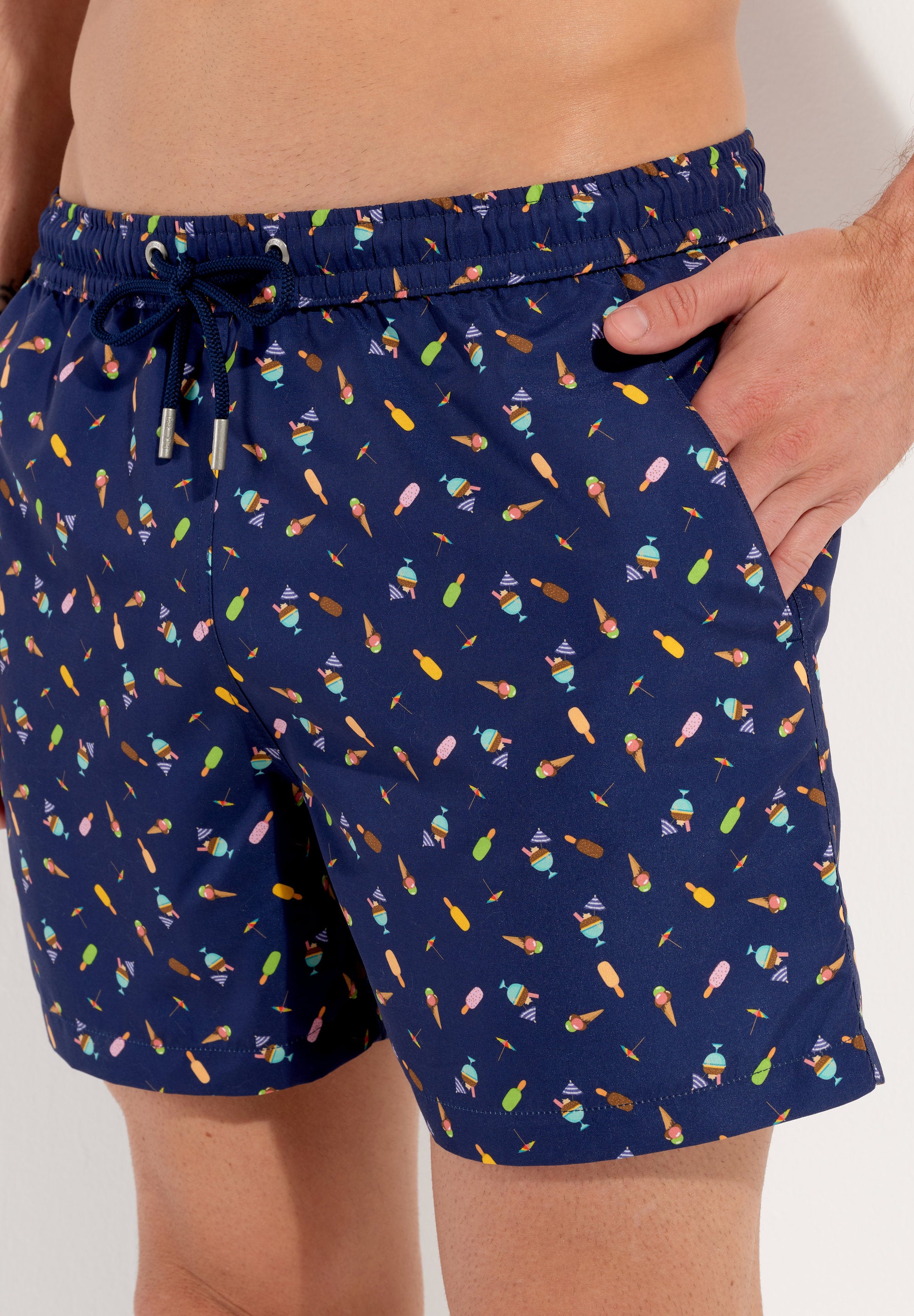 hom-h-fresh-summer-beach-short-de-bain-navy-print-glaces image 4