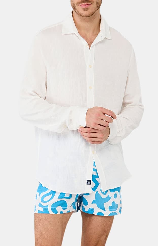 arthur-bob-chemise-gaze-coton-blanc-manches-longues image 4