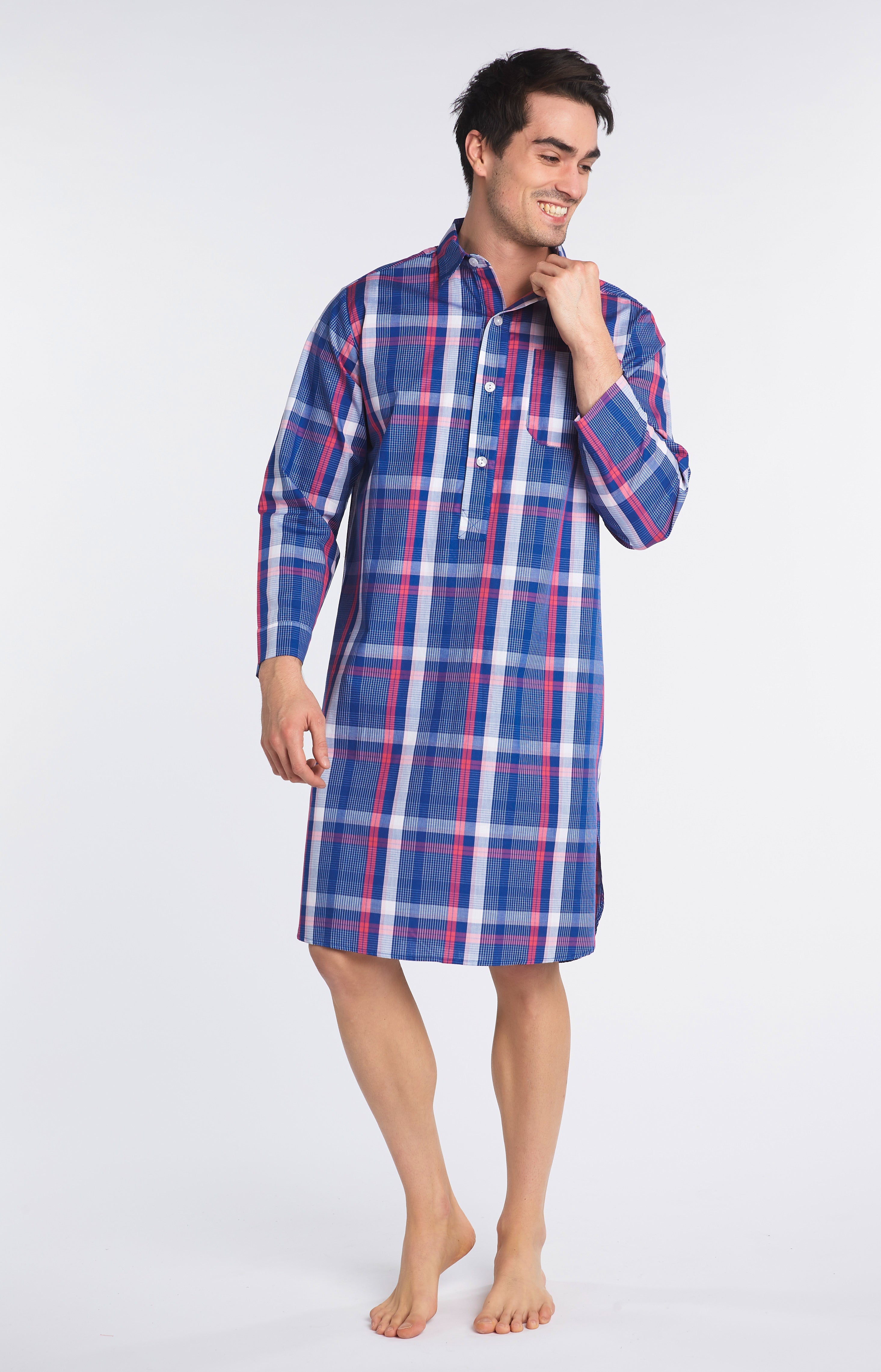 arthur-bob-chemise-op-ra-chemise-de-nuit-marine-tartan-bio image 2