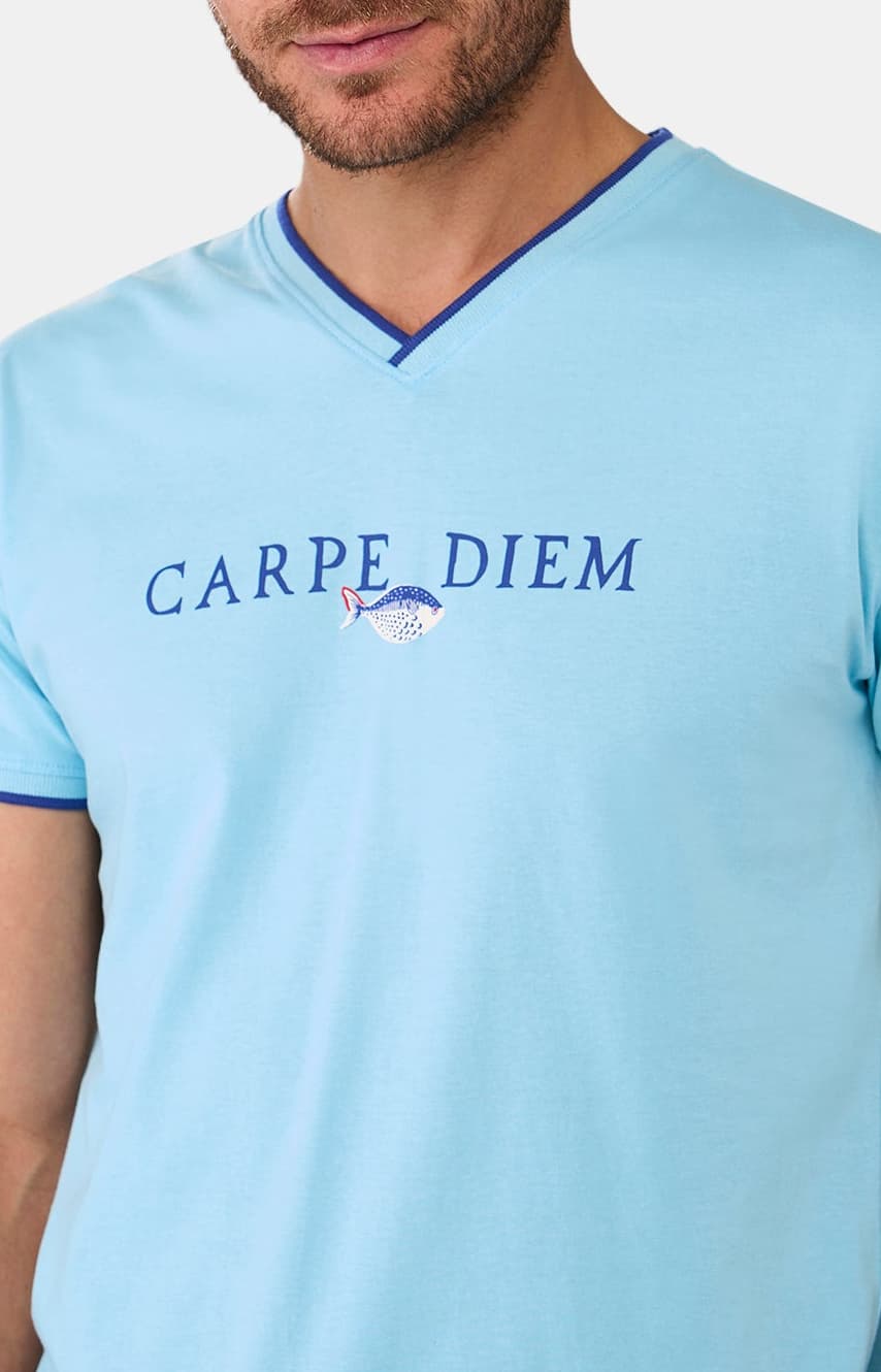 arthur-bob-carpe-diem-pyjashort-homme-coton-bio-bleu image 2