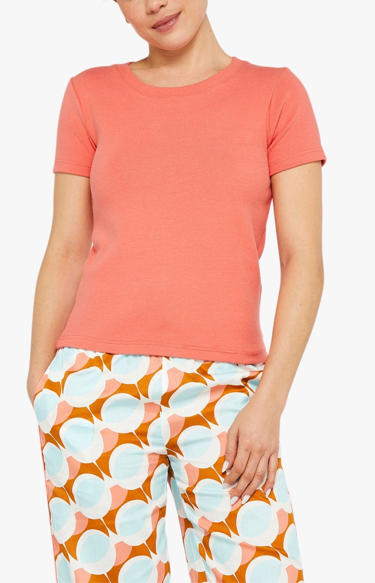 arthur-bob-tee-shirt-corail-haut-pyjama-femme-modal image 1