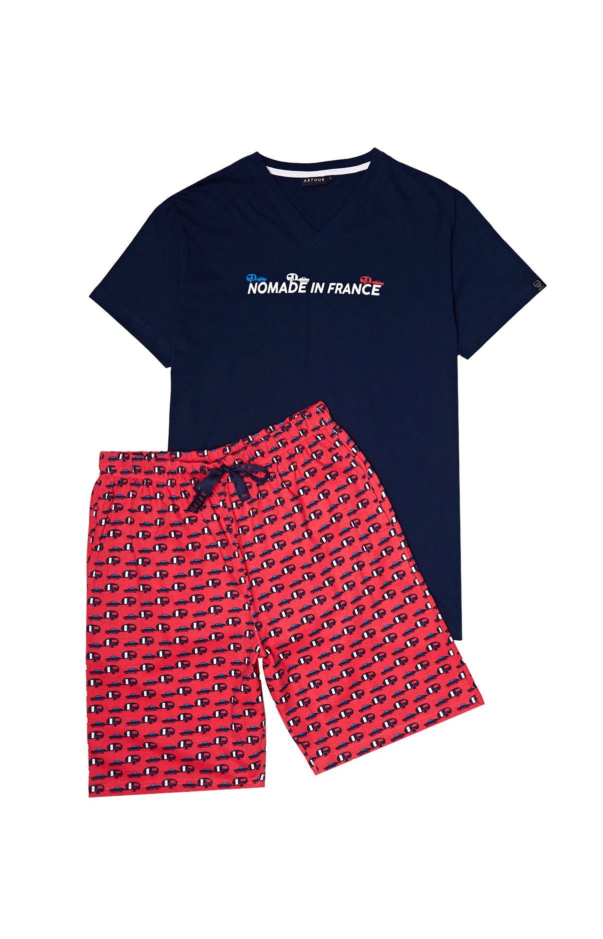 arthur-bob-nomade-in-france-pyjashort-rouge-coton-bio image 3
