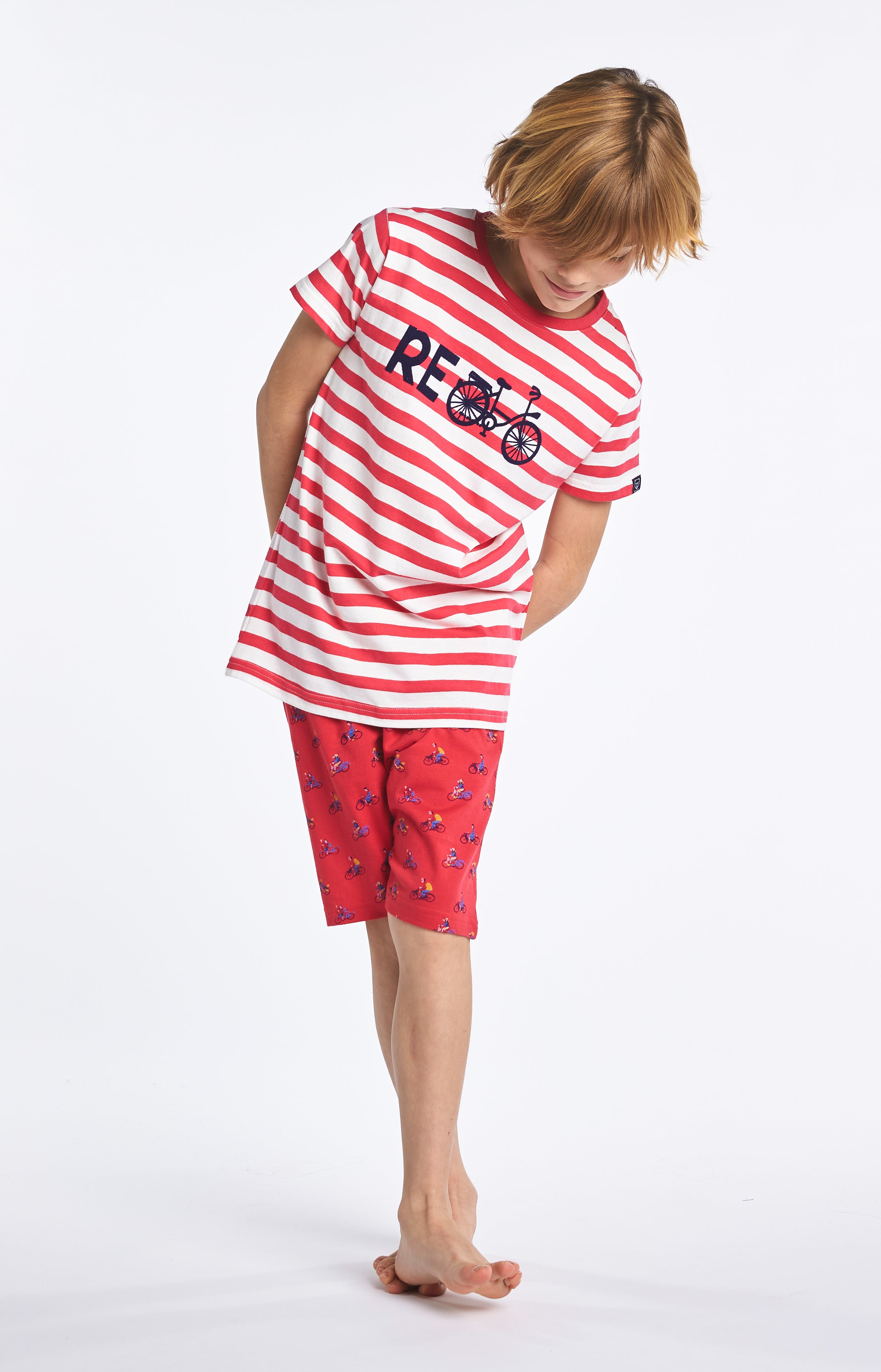 arthur-bob-recycle-rouge-pyjashort-enfant-coton-bio image 4