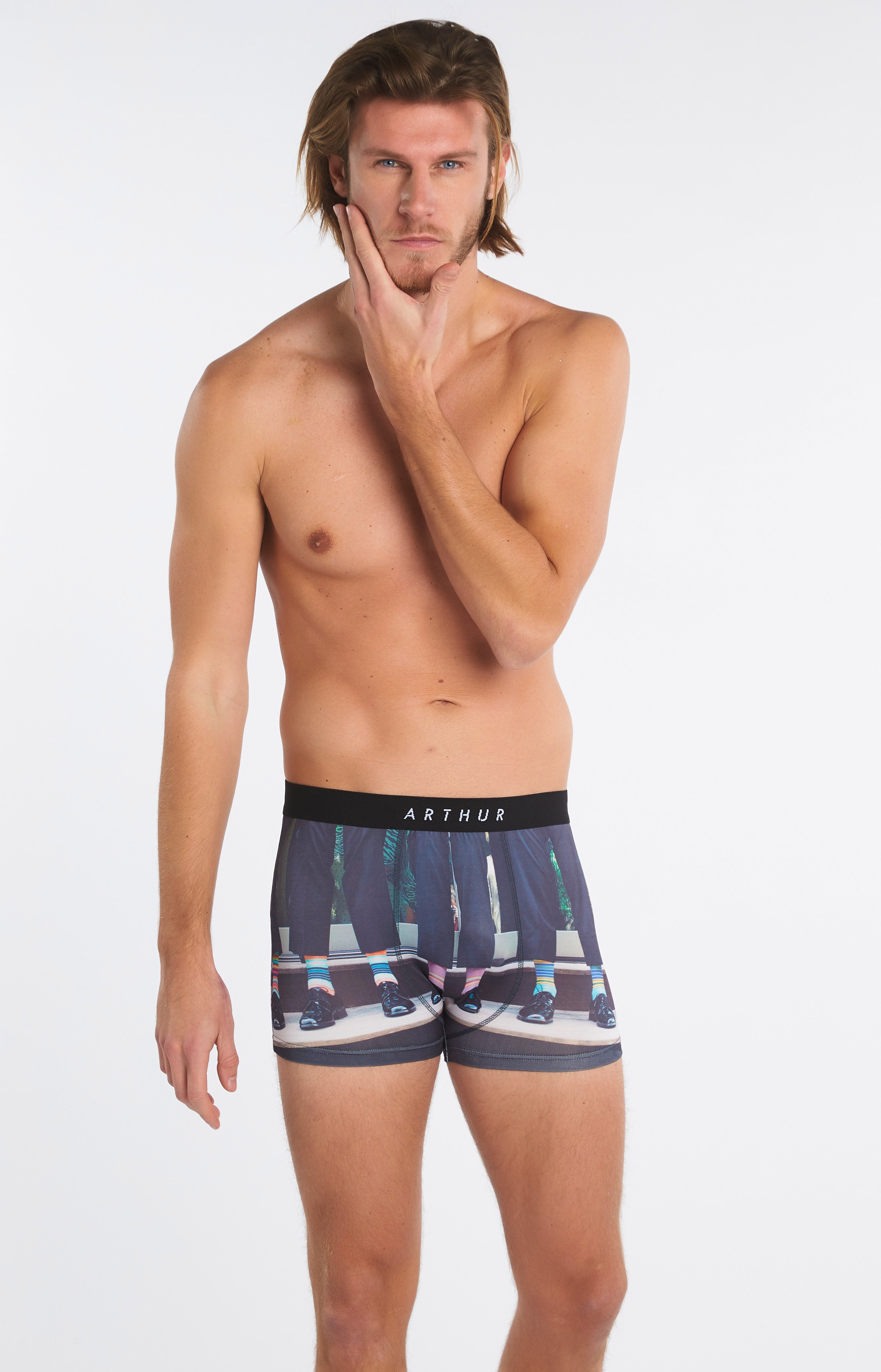 arthur-shoes-boxer-homme-noir-imprim image 1