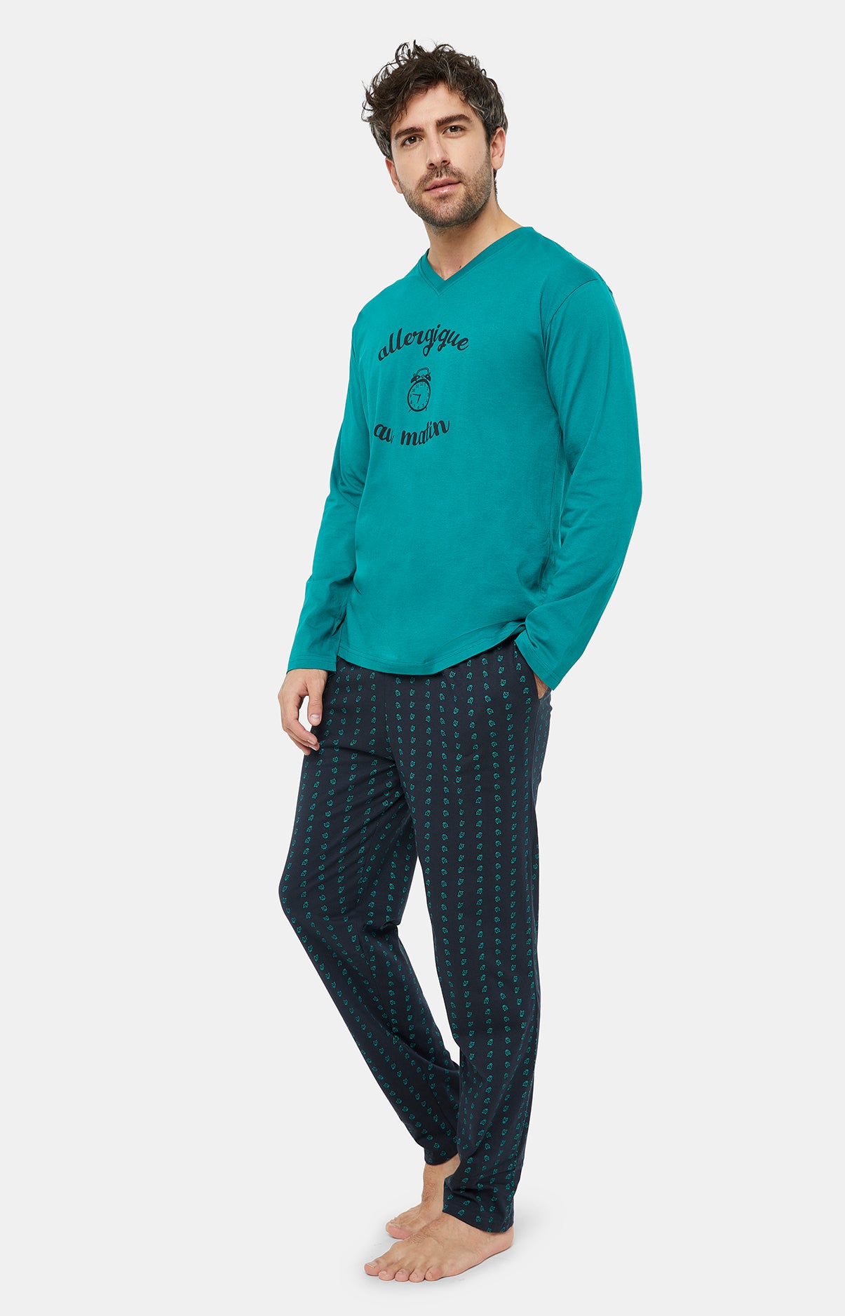 arthur-bob-pyjama-clock-long-coton-homme-nuit-l image 2