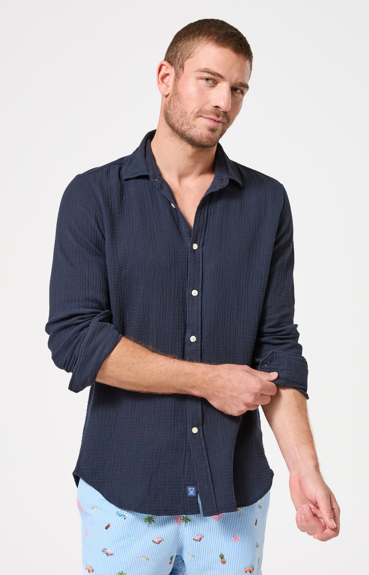 arthur-bob-marina-chemise-homme-marine-gaze-de-coton image 2