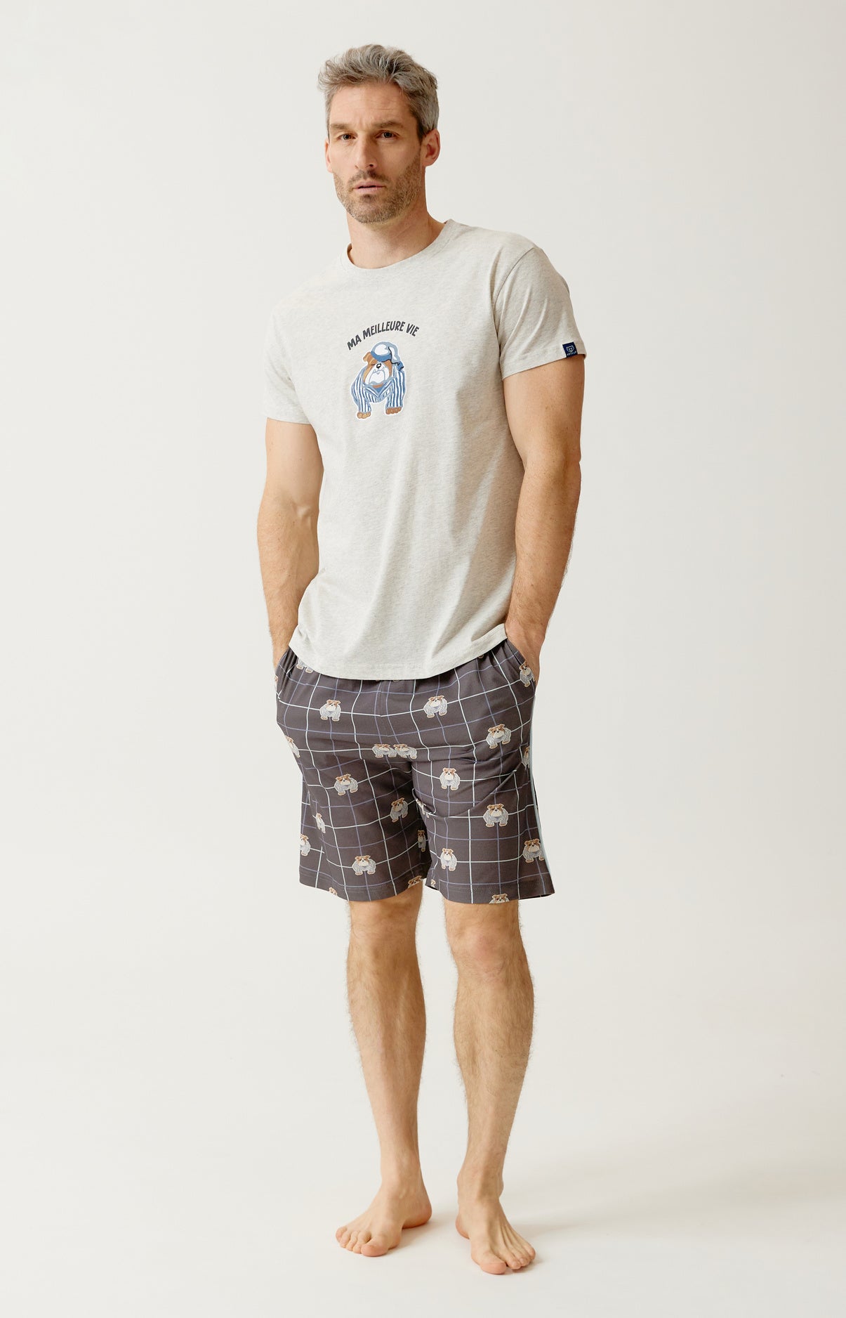 arthur-bob-ma-meilleure-vie-pyjashort-homme-coton-bio-ebony image 1