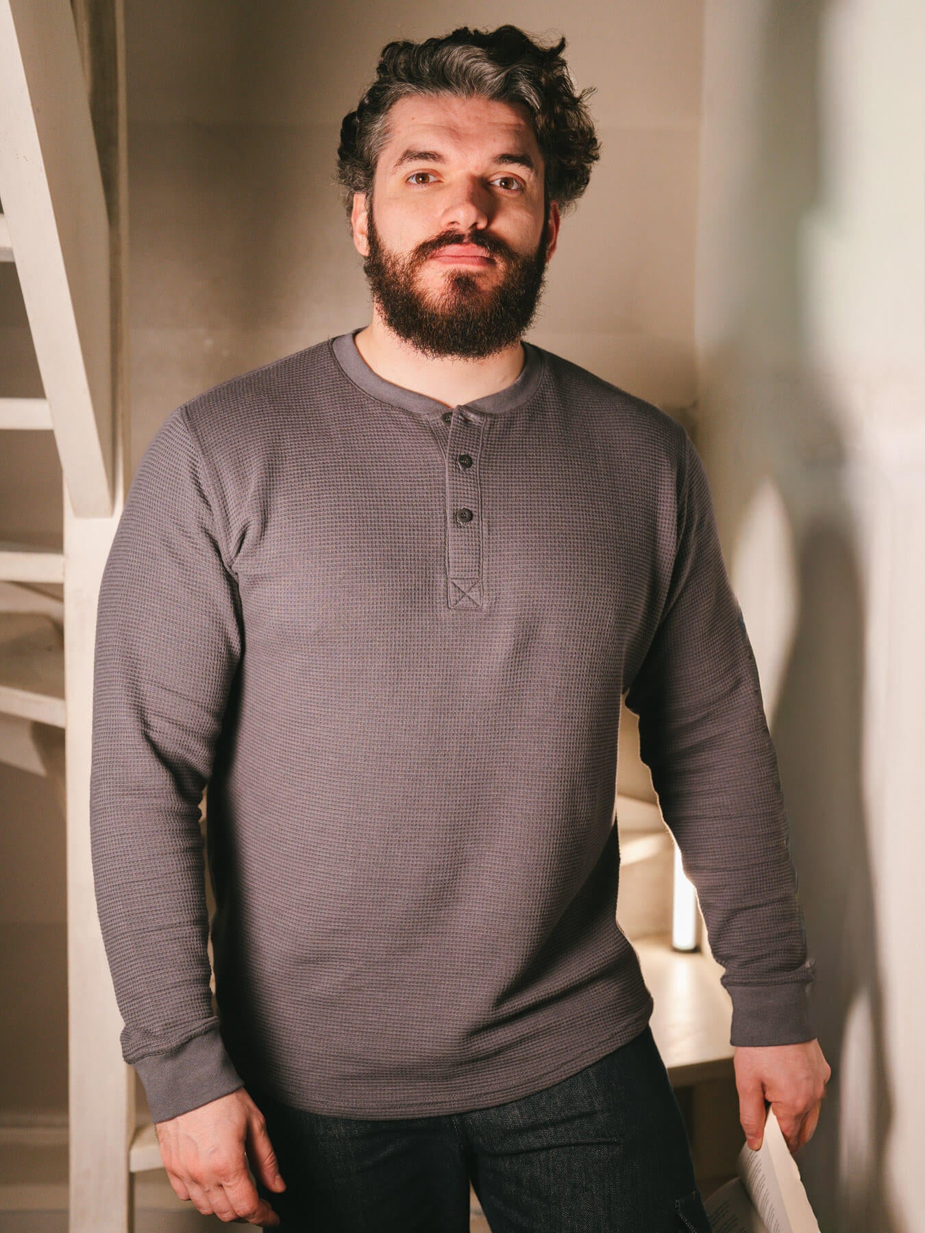 p-trone-henley-cormac-manches-longues-gaufr-beige image 7