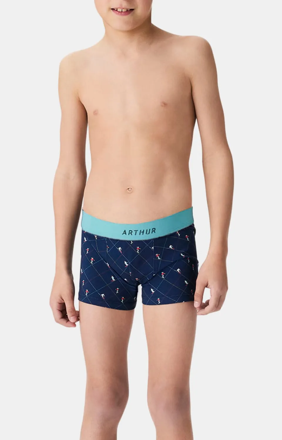 arthur-bob-boxer-enfant-ski-marine-coton-bio image 1