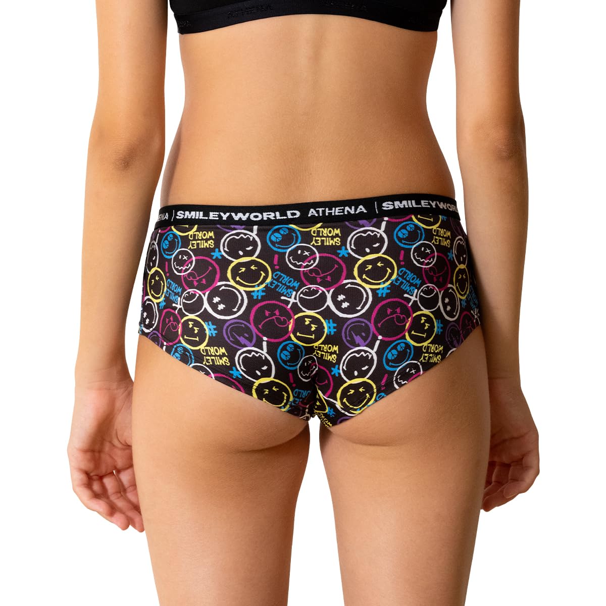 athena-graphic-boxer-fille-smileyworld-stretch-ceinture-tiss-e image 4