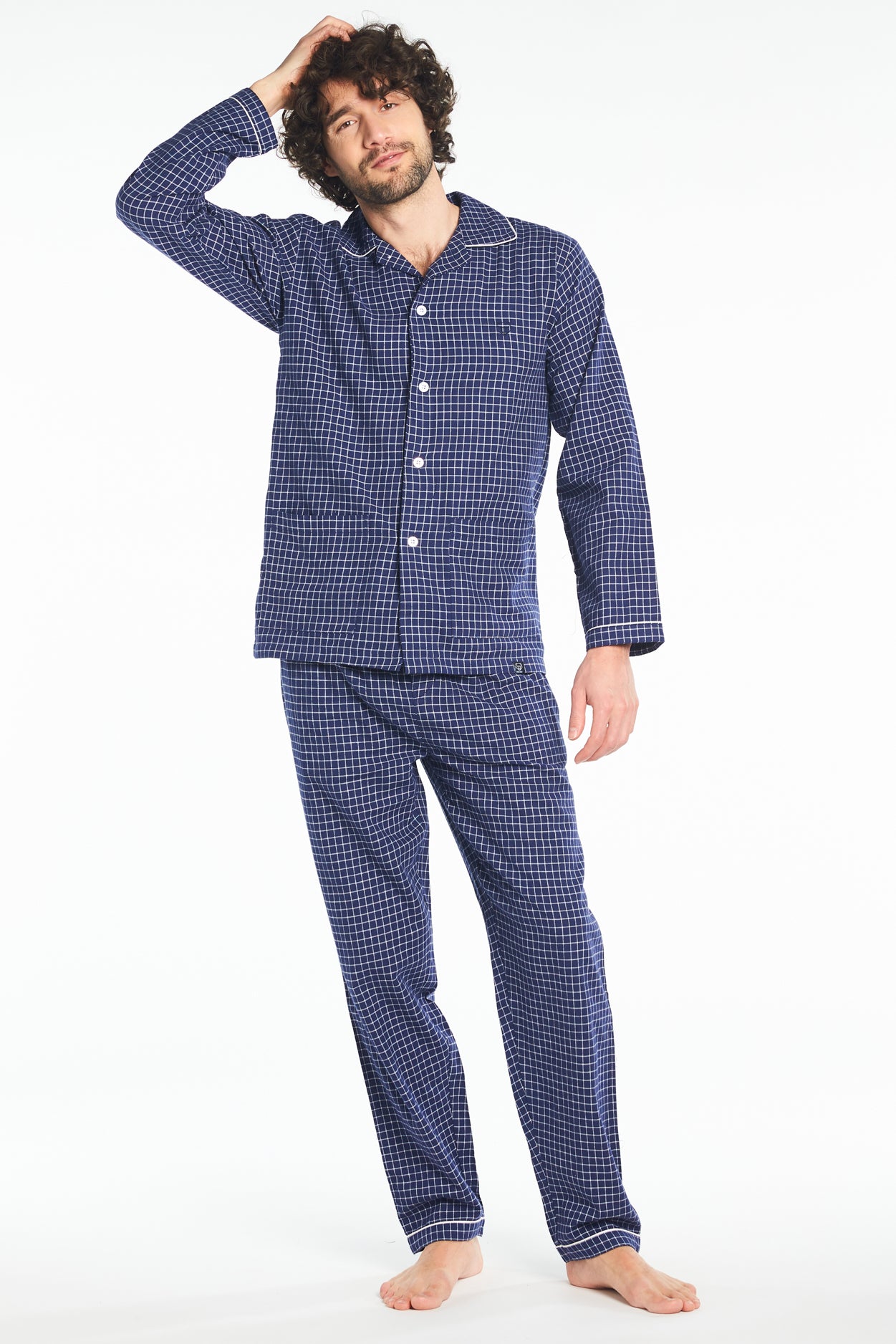 arthur-bob-pyjama-pilou-classique-homme-marine image 2
