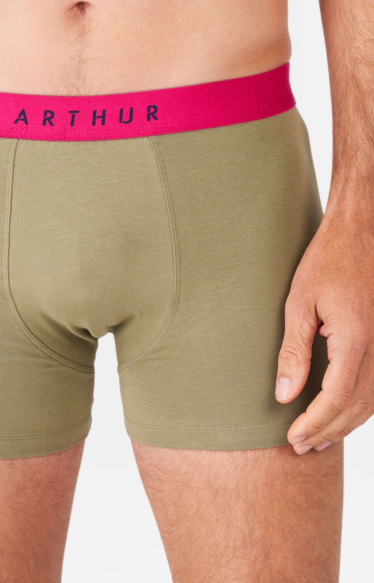 arthur-bob-boxer-homme-coton-bio-kaki image 1