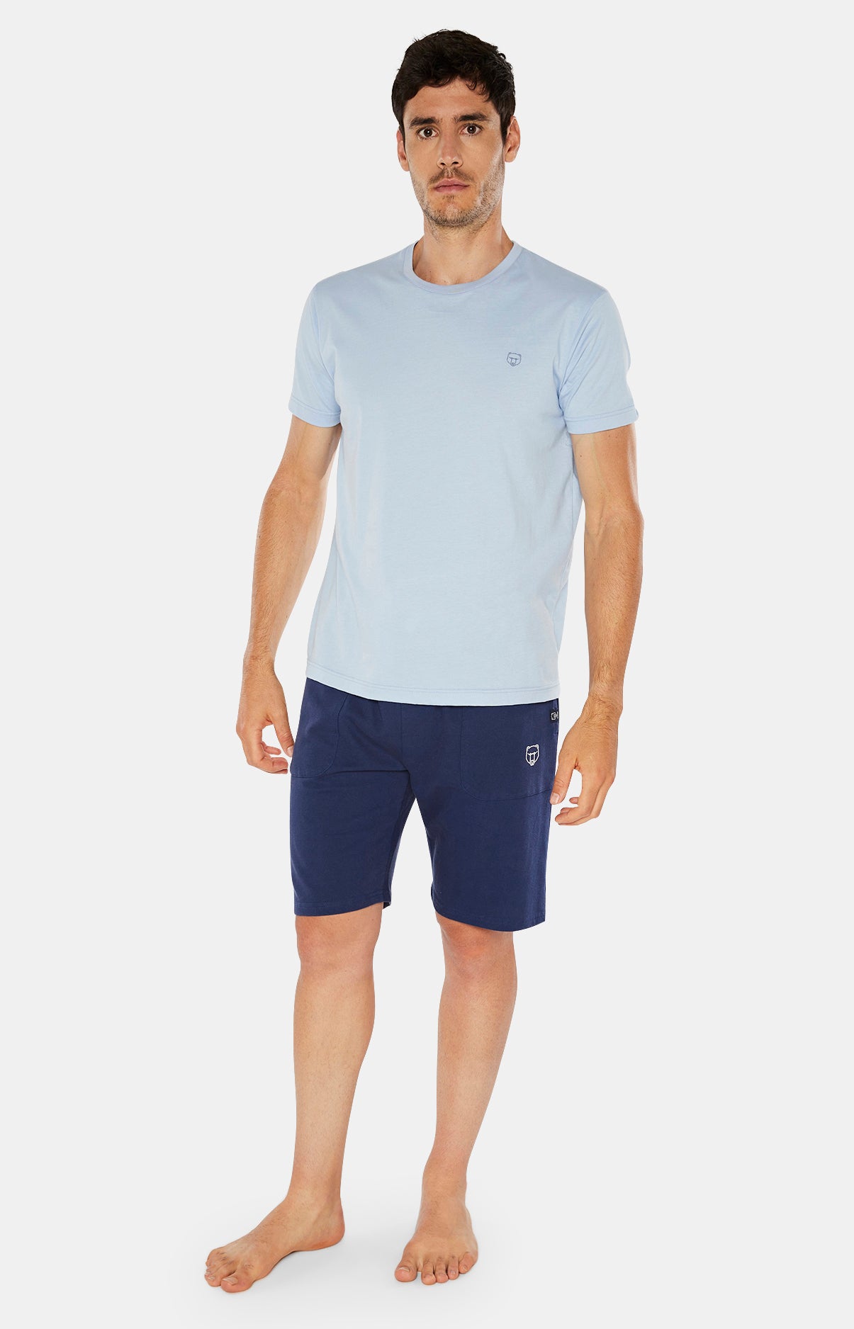 arthur-bob-uni-short-pyjama-homme-marine-coton-bio image 2