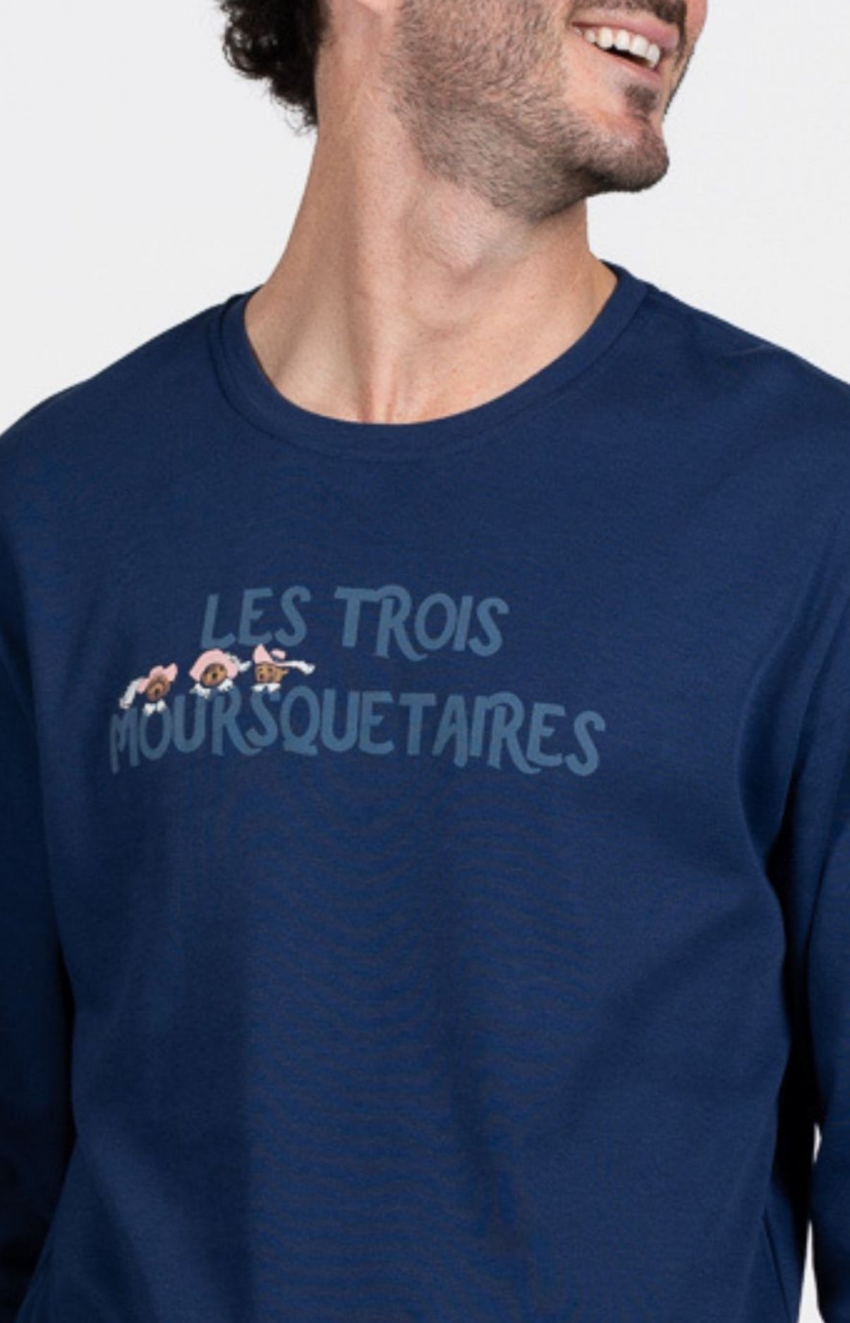 arthur-bob-pyjama-mou-r-squetaires-bleu-coton-bio-chaud image 2