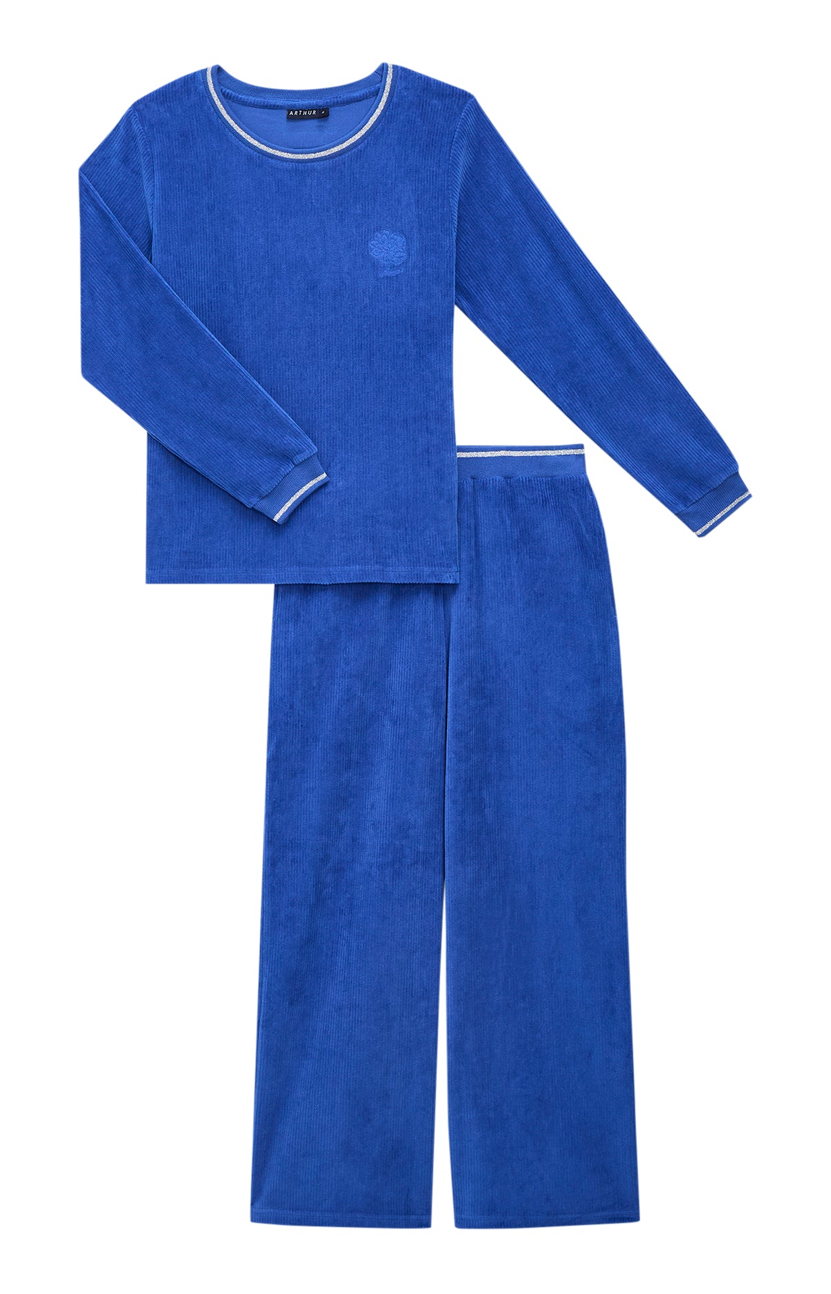 arthur-bob-daphn-a-pyjama-velours-femme-bleu-roi-s-xl image 3
