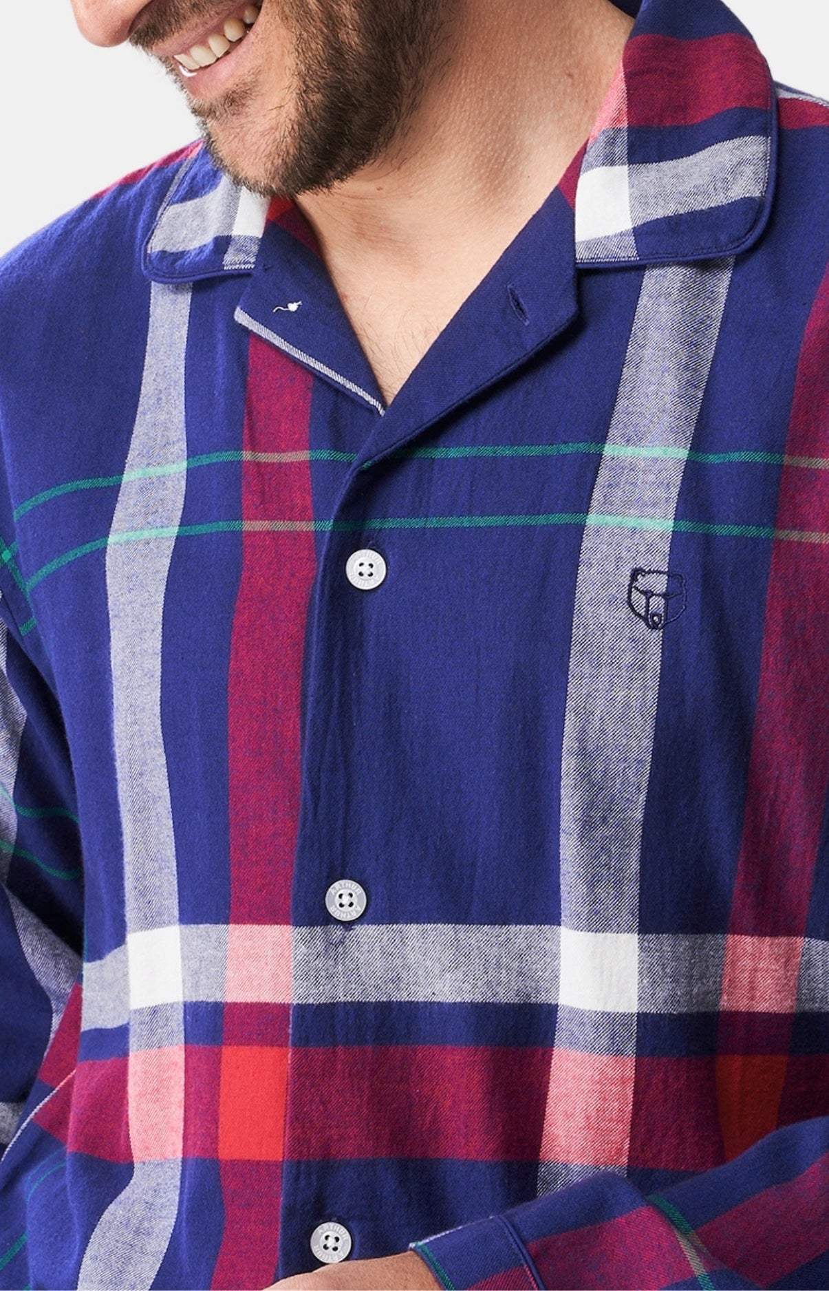 arthur-bob-pyjama-bouton-hugo-carreaux-marine-l image 2