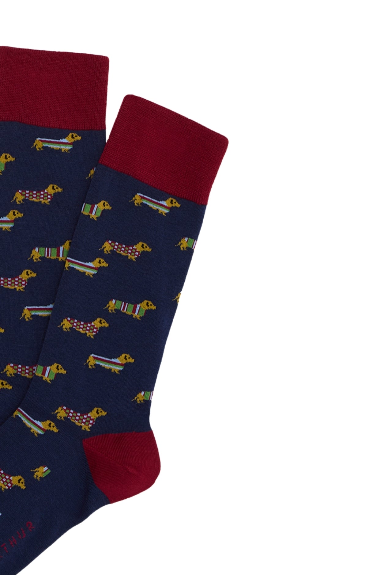 arthur-bob-chaussettes-coton-teckel-marine-homme-40-46 image 2