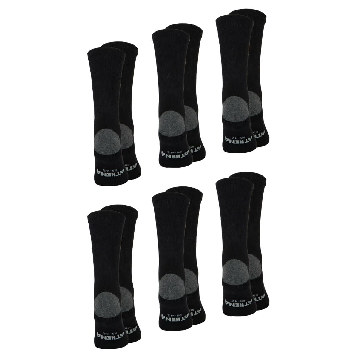 athena-ecopack-sport-mi-chaussettes-homme-noir-x6-43-46 image 2
