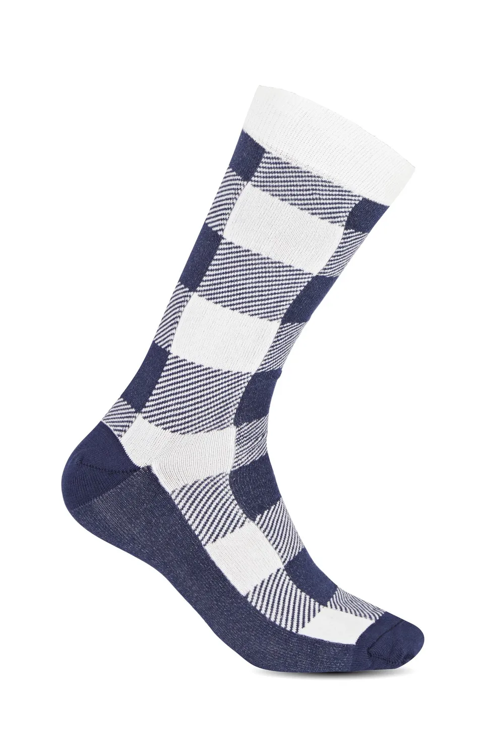 arthur-bob-chaussettes-vichy-marine-39-45-coton image 1