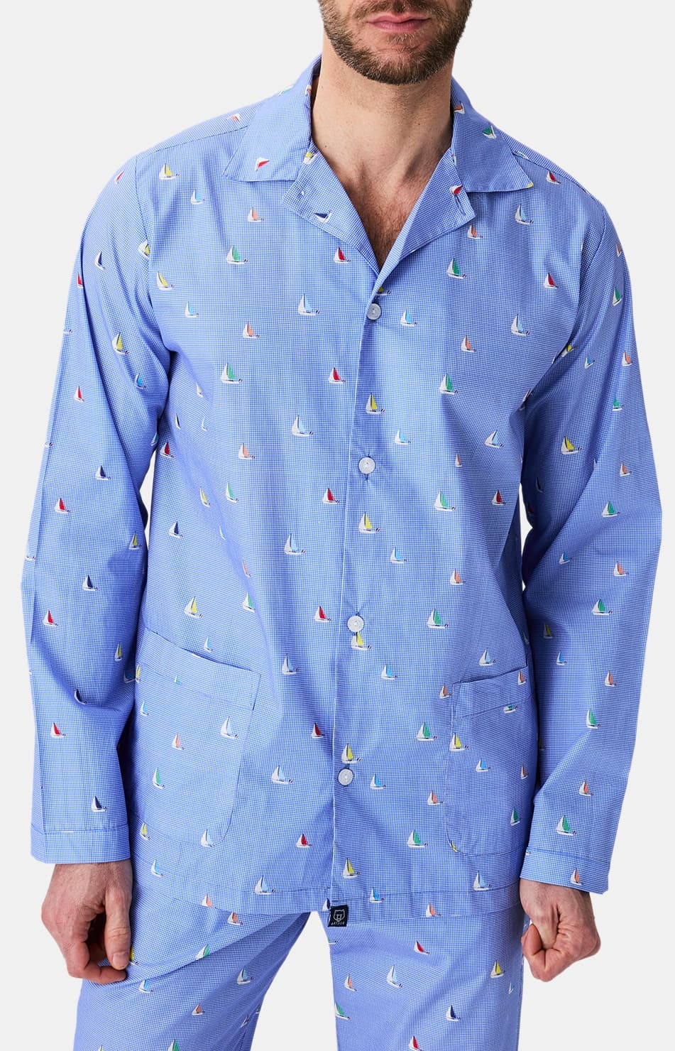 arthur-bob-pyjama-boutonn-coton-ciel-boat image 2