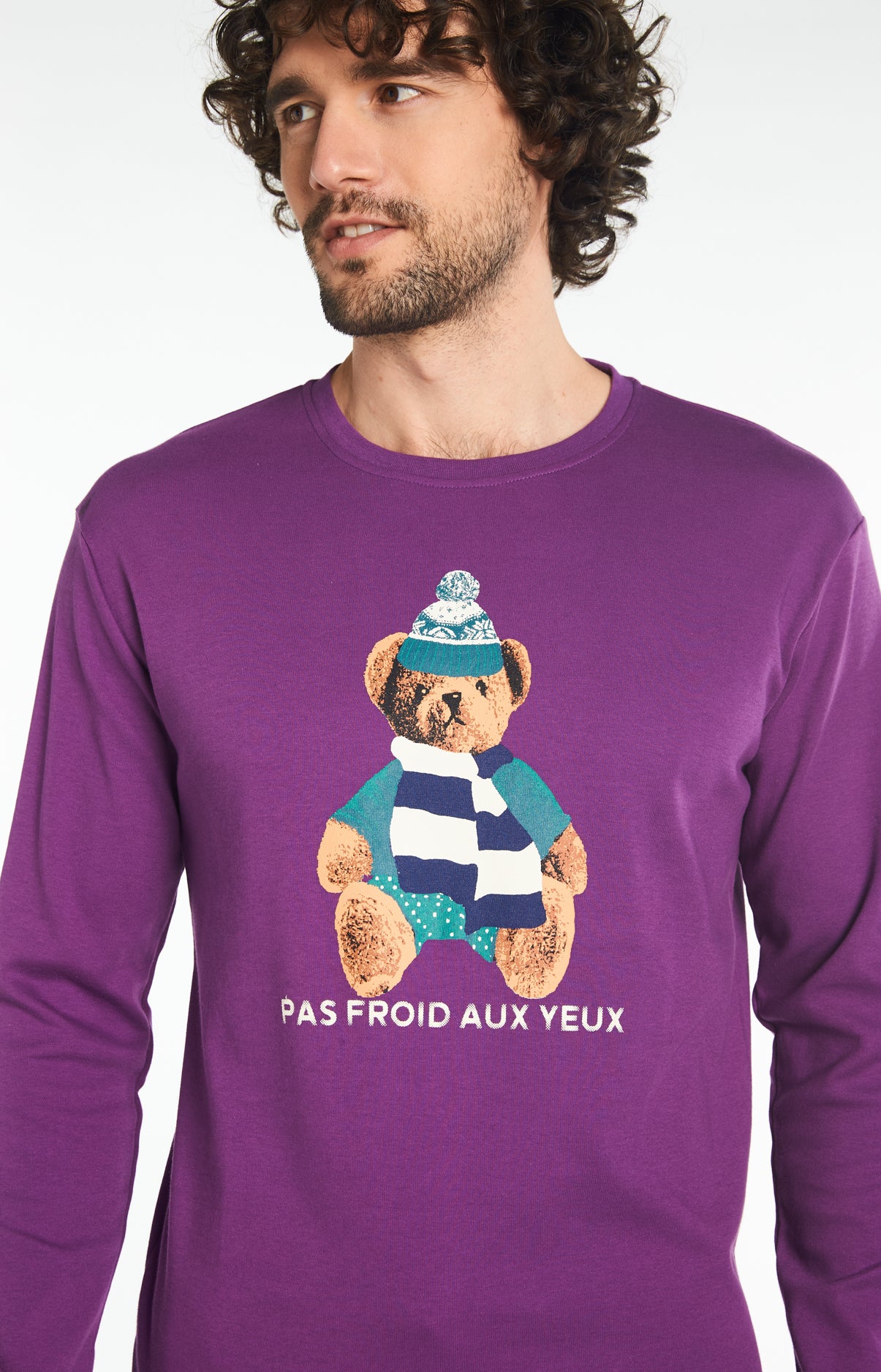 arthur-bob-teddy-pyjama-homme-violet-taille-l image 2