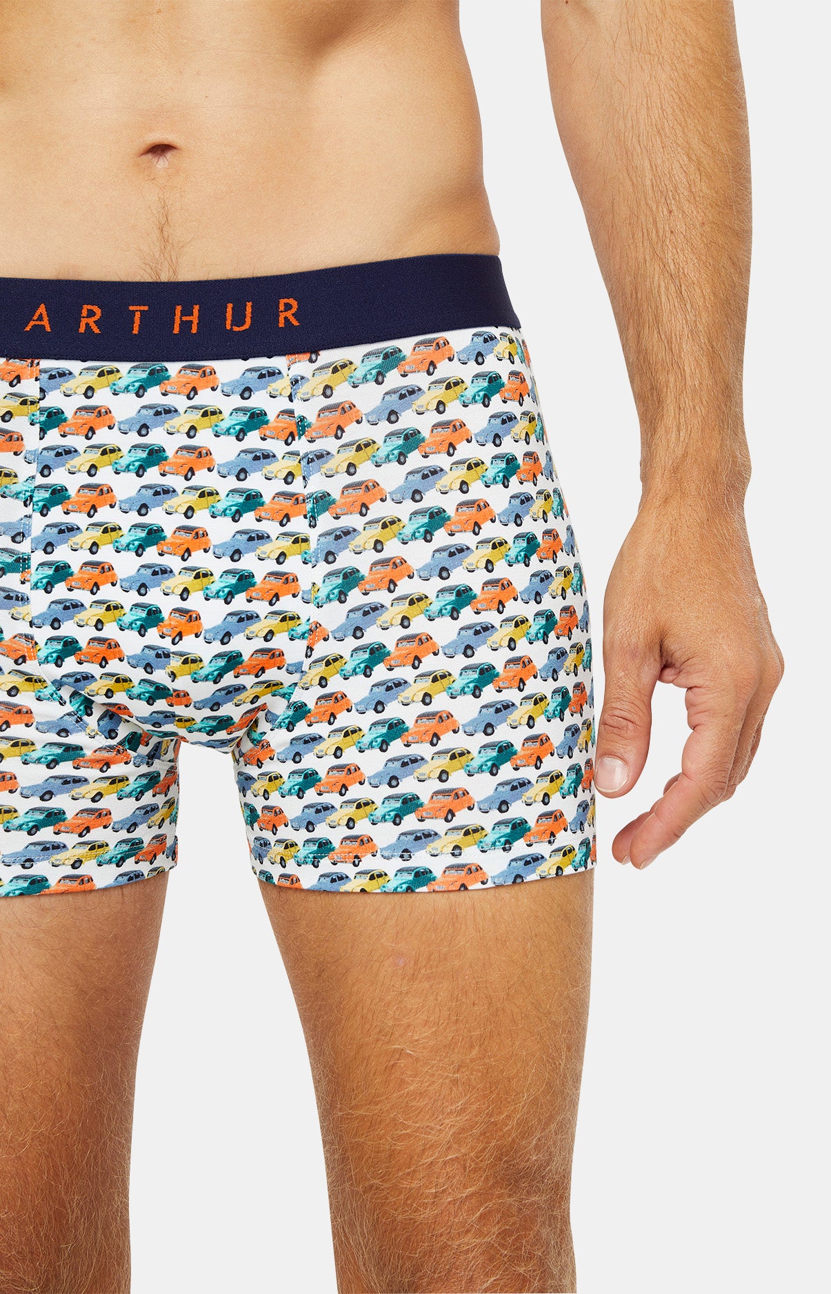 arthur-bob-boxer-voitures-2cv-boxer-homme-blanc-coton-bio image 2