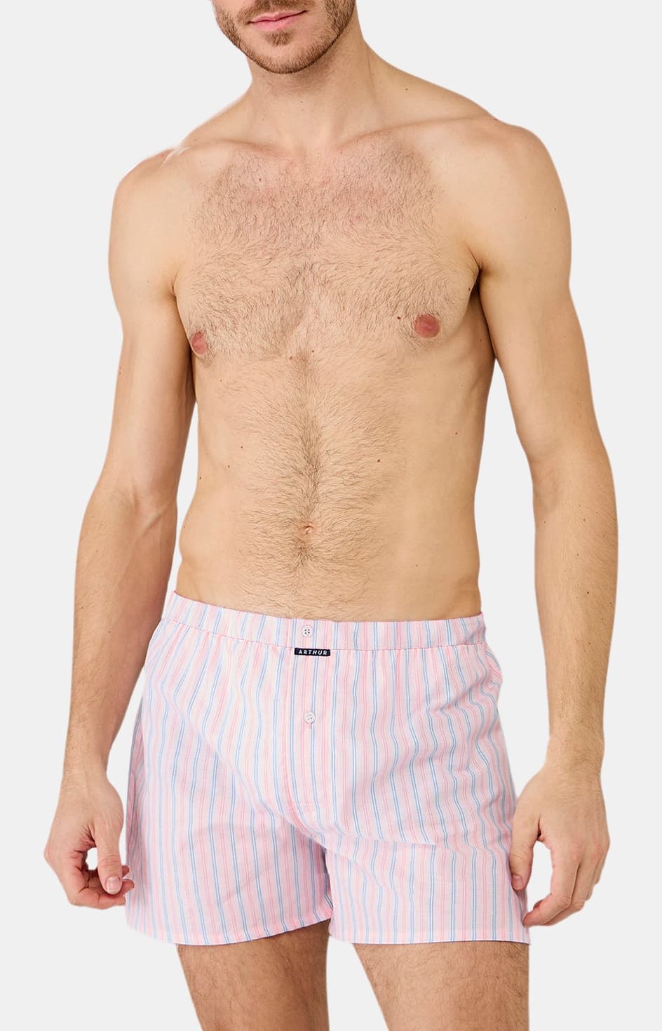 arthur-le-club-cale-on-rayure-rose-doux-coton-bio-homme image 2