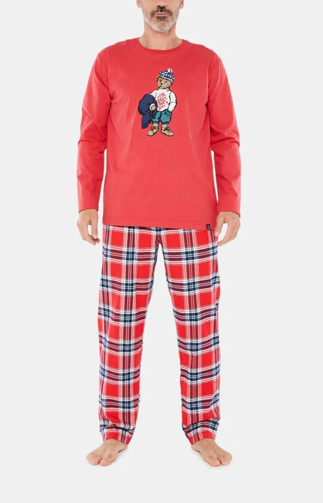 arthur-bob-pyjama-logan-rouge-homme-coton-chaud image 1