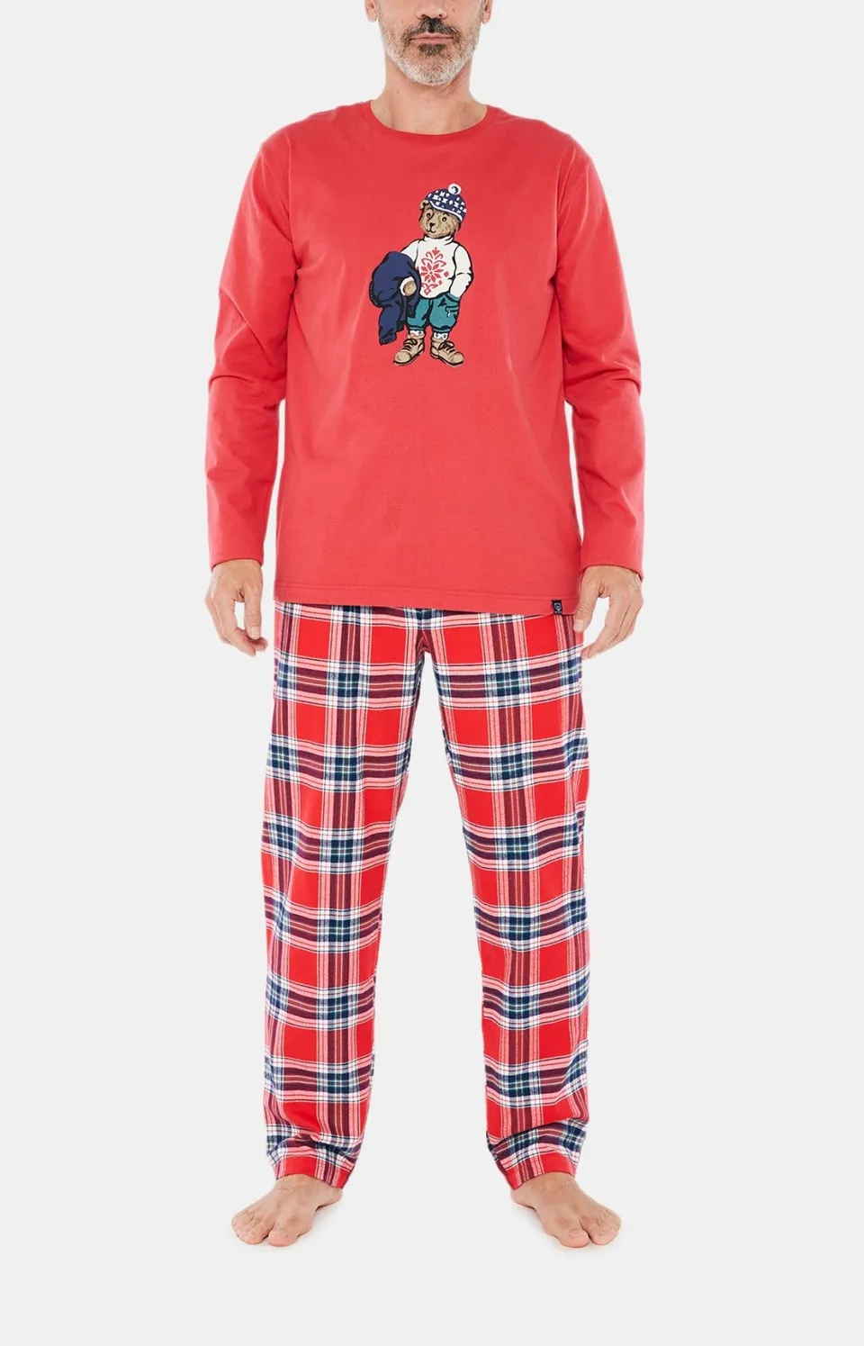 arthur-bob-pyjama-logan-rouge-homme-coton-chaud image 1