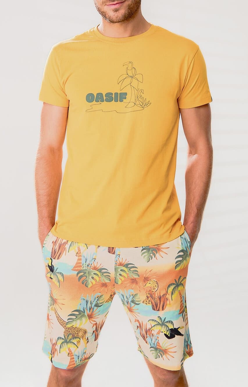 arthur-bob-oasif-pyjashort-homme-multicolore-coton-bio image 1